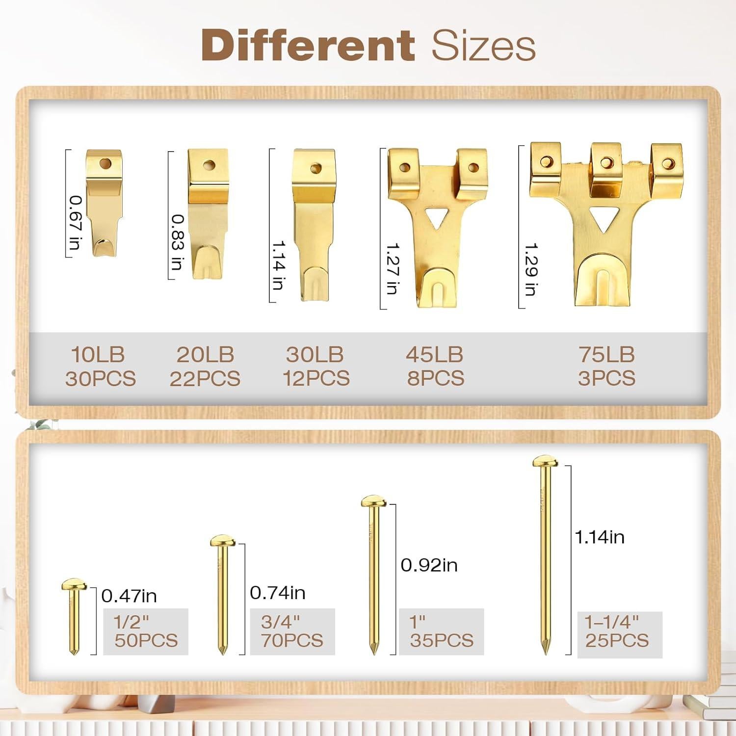Kit de Colgado de Imágenes Lmutexyi 322 Piezas con Ganchos y Clavos