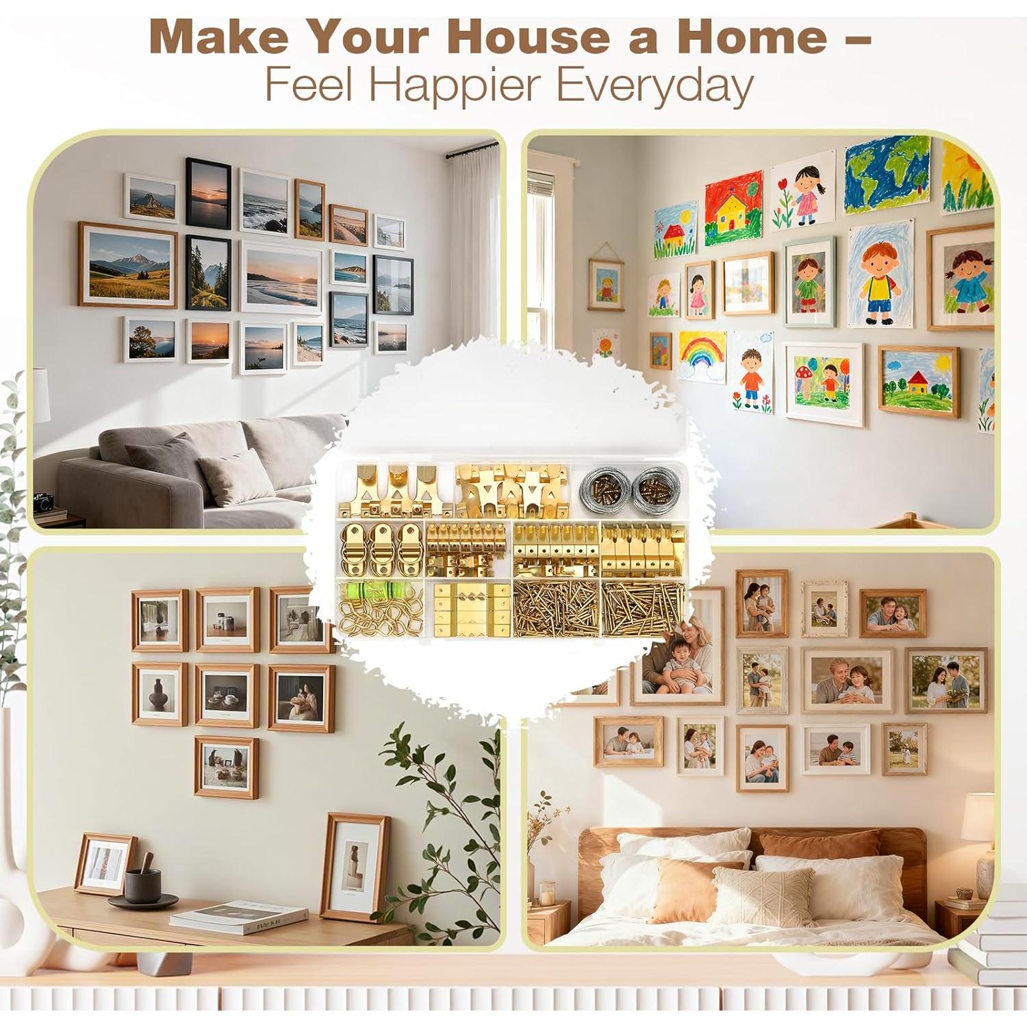 Kit de Colgado de Imágenes Lmutexyi 322 Piezas con Ganchos y Clavos