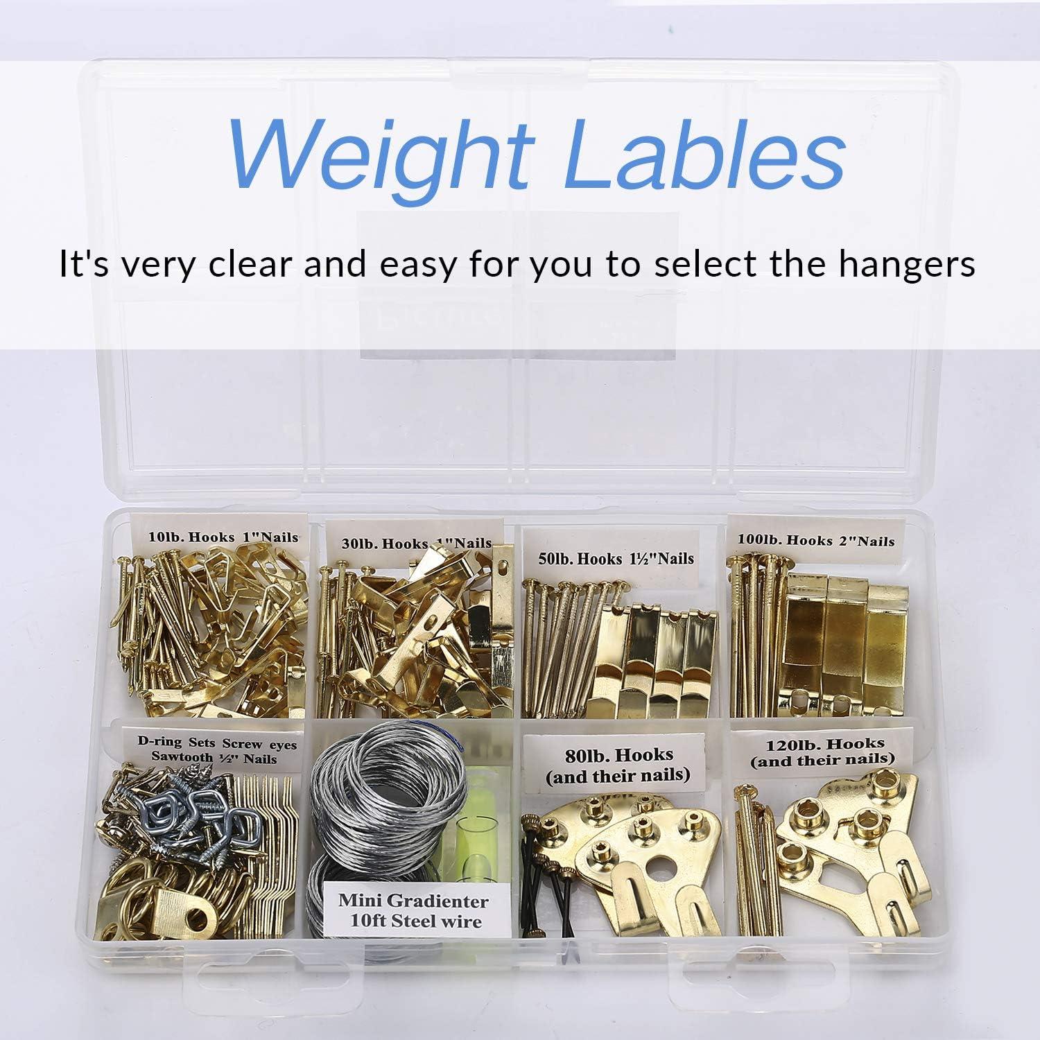 Kit de Ganchos para Cuadros Stepcool 225 Piezas Alta Resistencia