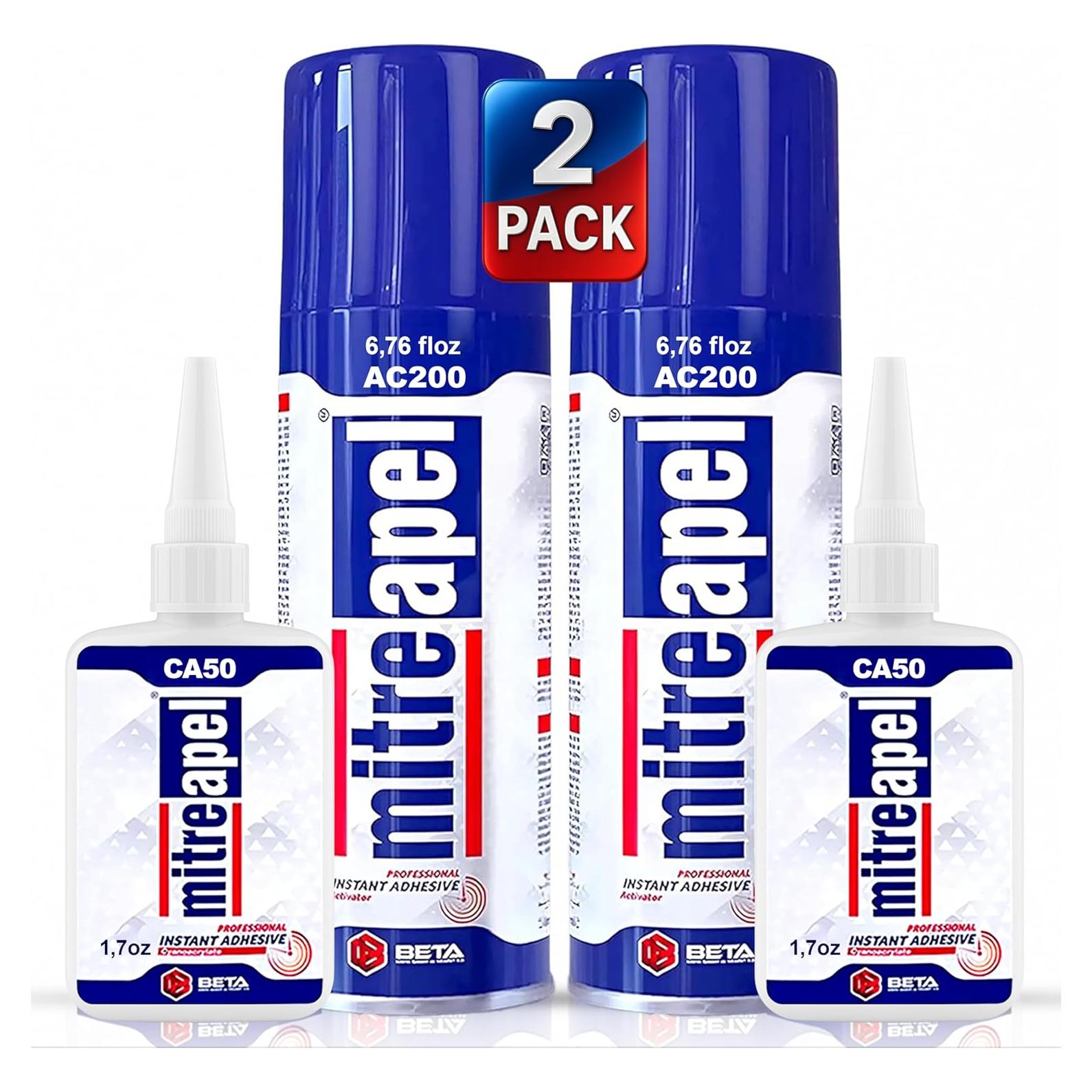 Adhesivo Cianoacrilato Profesional Mitreapel 2x48ml y Activador