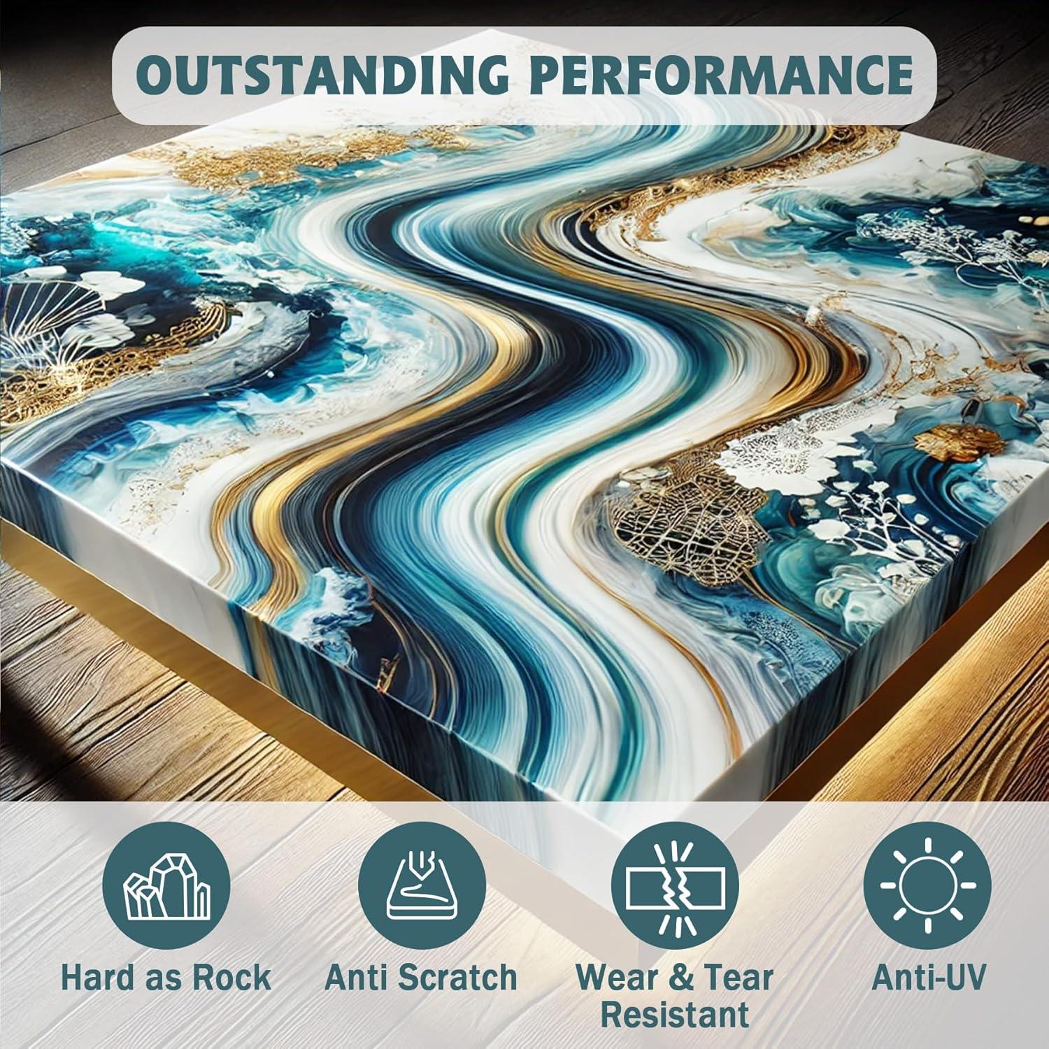 Kit de Resina Epóxica IGaiety 32 OZ Cristalina Autonivelante