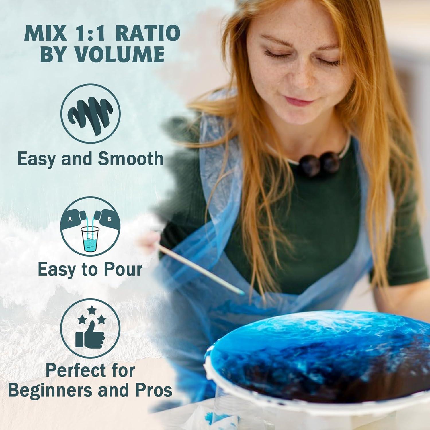 Kit de Resina Epóxica IGaiety 32 OZ Cristalina Autonivelante