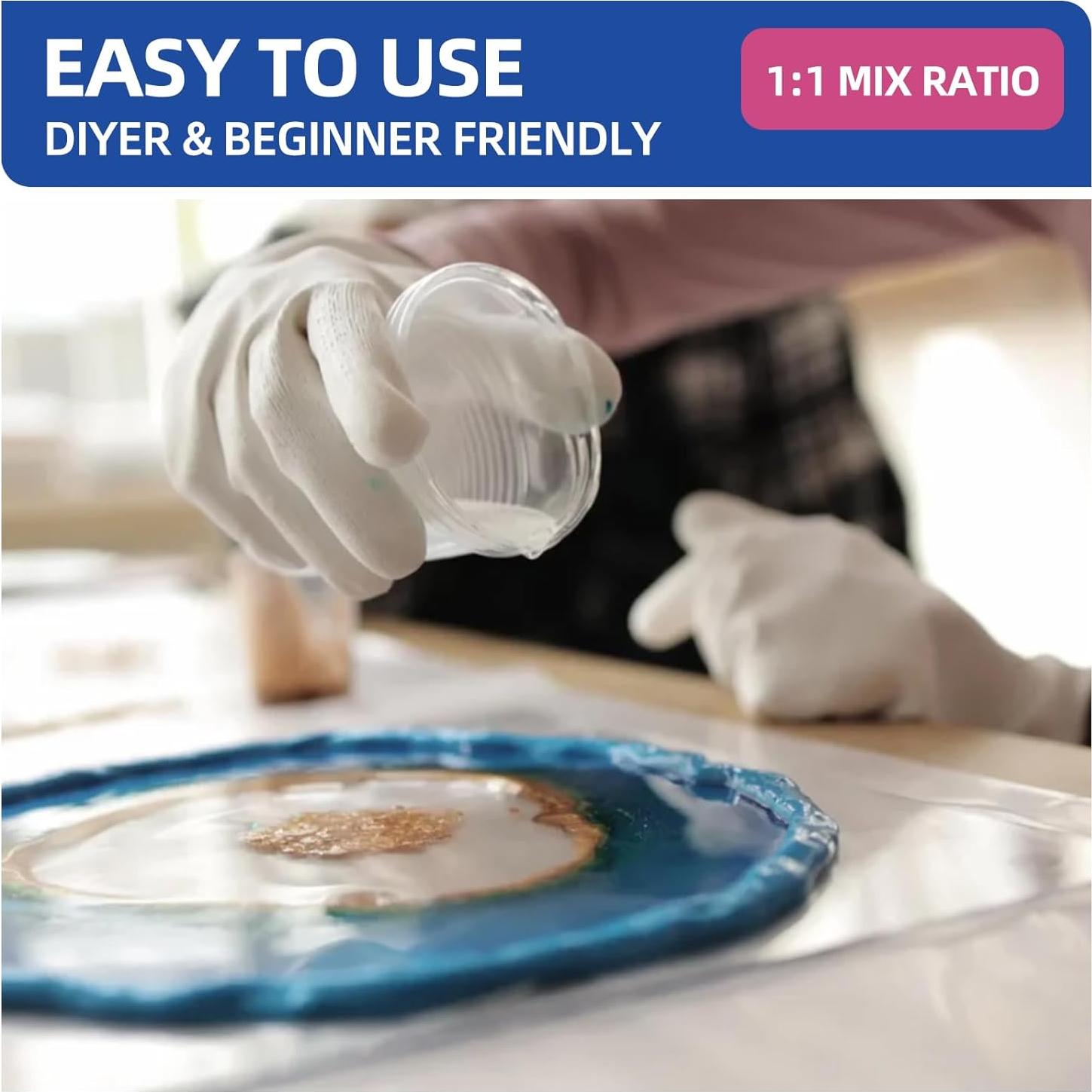 Kit de Resina Epóxica Cristalina 1 Galón Honleek - Sin Burbujas