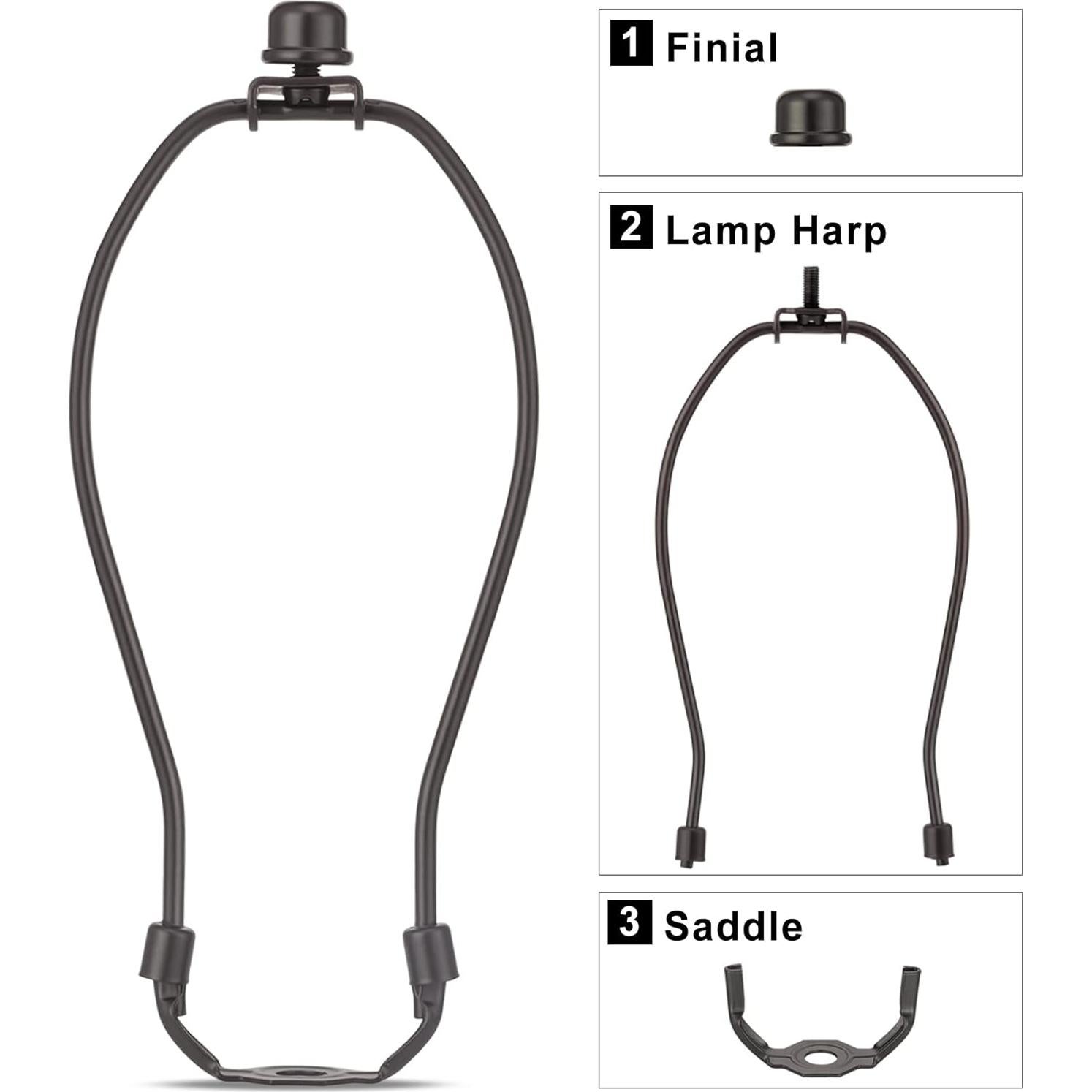 Soporte de Pantalla de Lámpara Qc 20.32 cm Bronce 2 Piezas