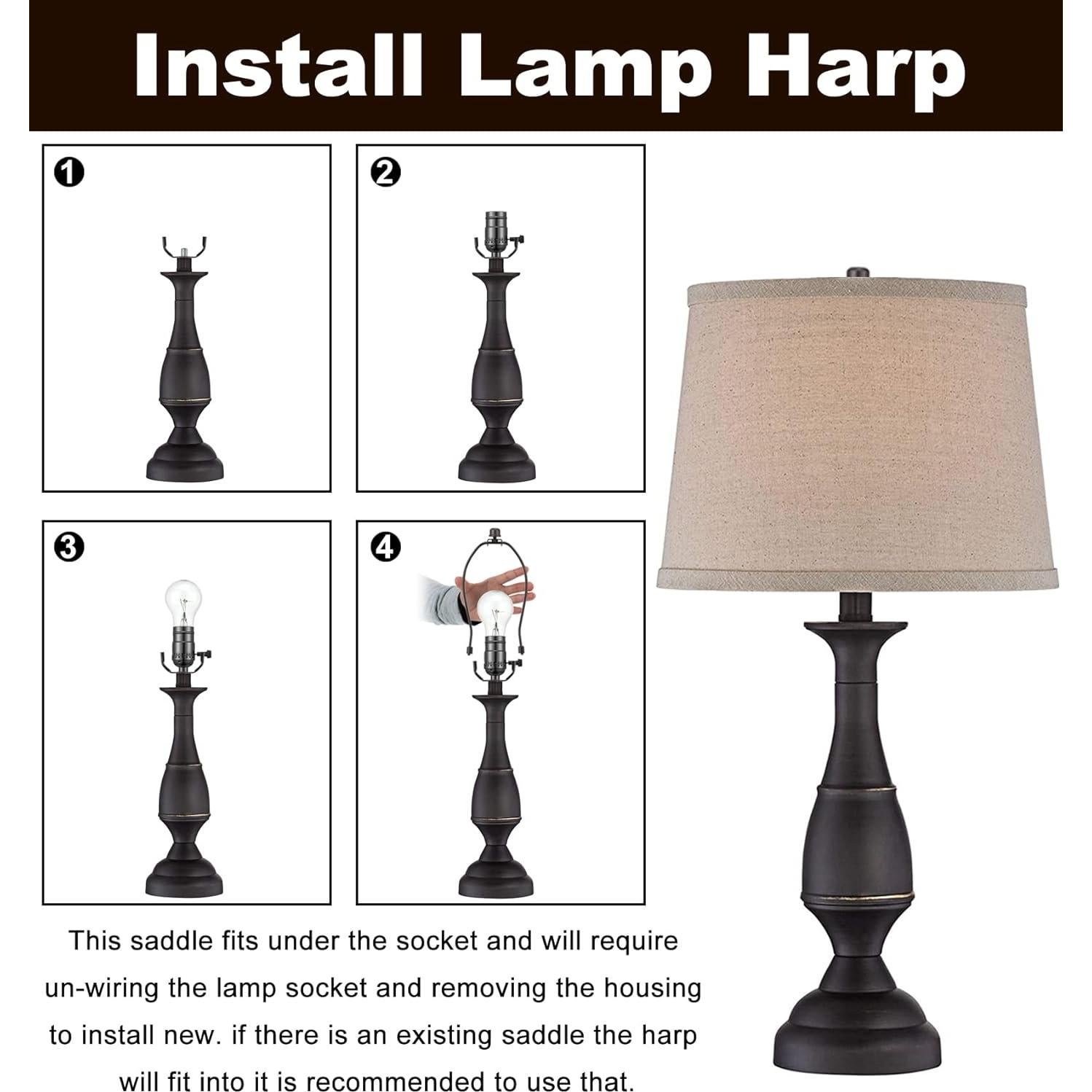 Soporte de Pantalla de Lámpara Qc 20.32 cm Bronce 2 Piezas