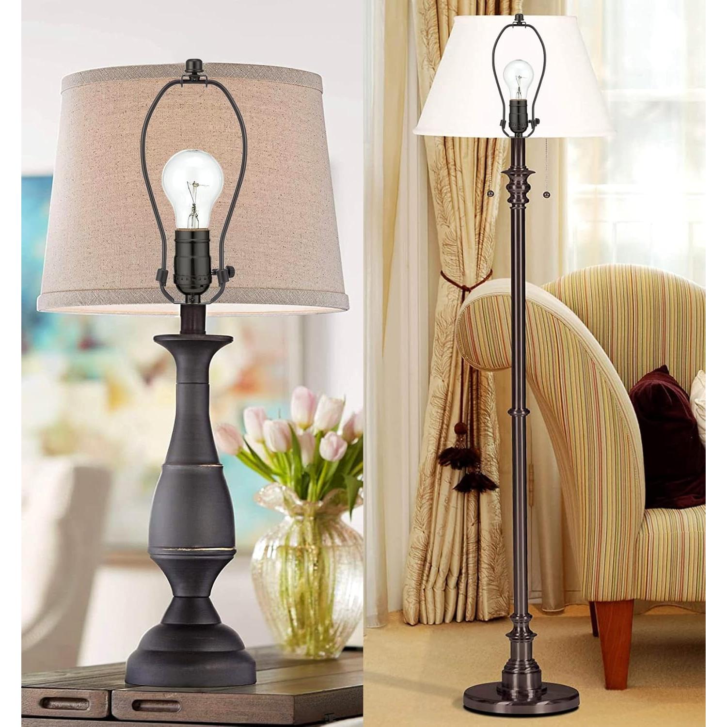 Soporte de Pantalla de Lámpara Qc 20.32 cm Bronce 2 Piezas