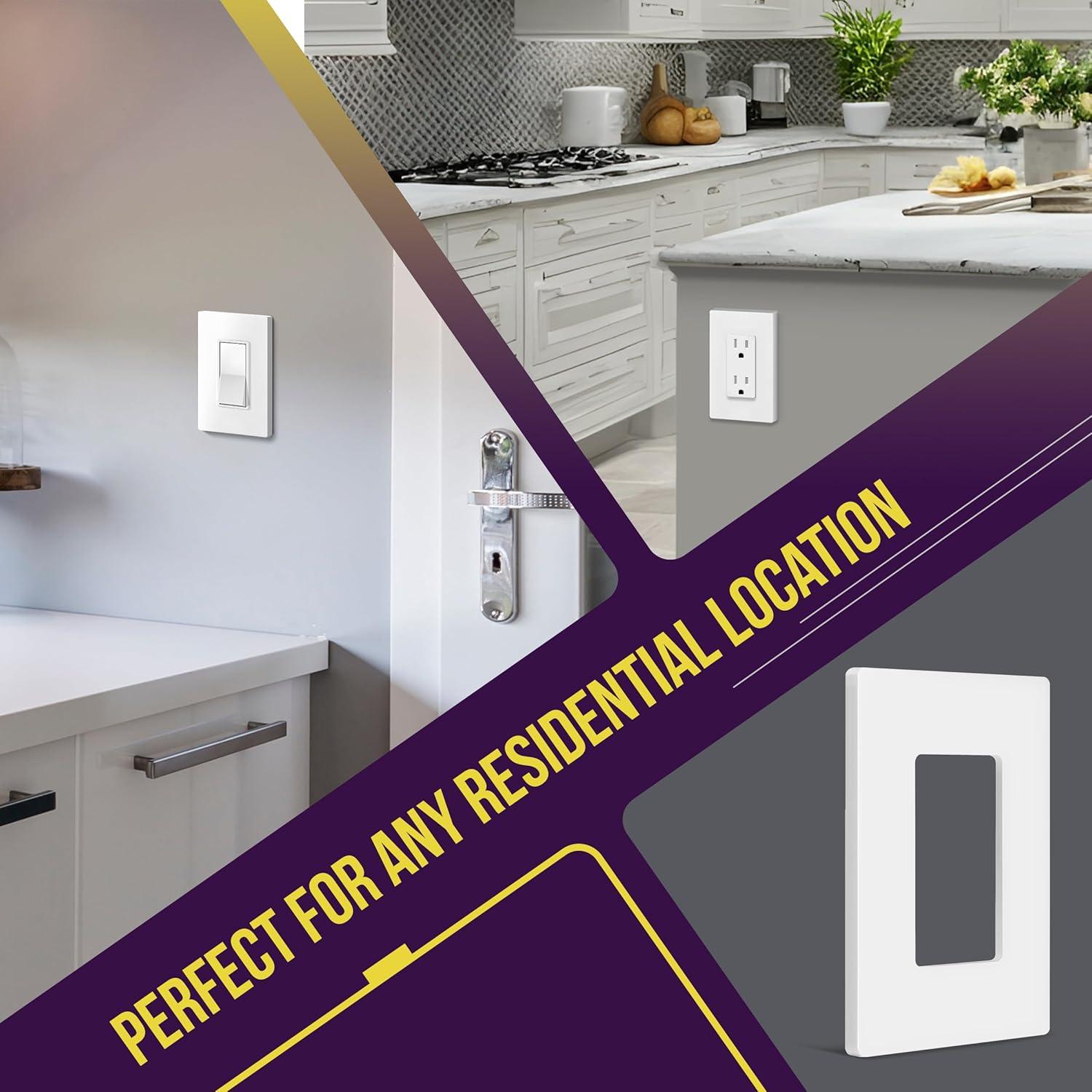 Cubierta de Enchufe Segura para Niños ENERLITES 1-Gang Blanca 10 Pcs