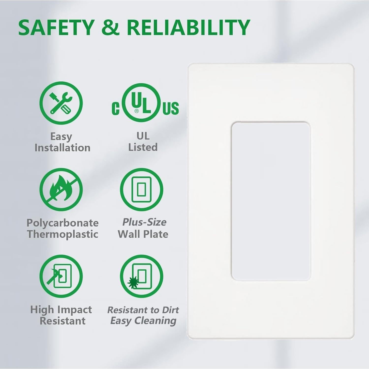 Placa de Pared Sin Tornillos WokHok 1 Gang 2 Piezas Blanco