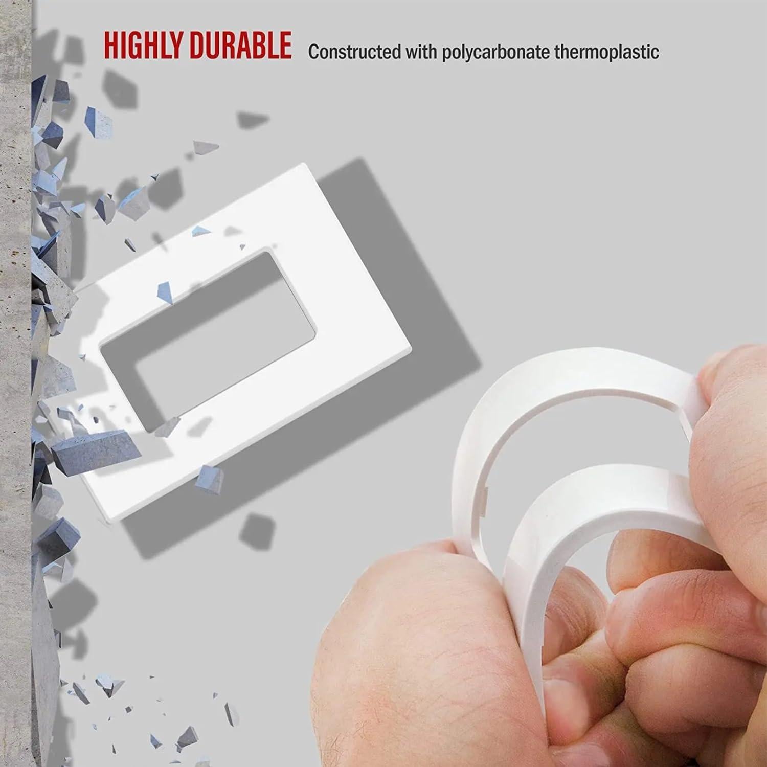 Placa de Pared Sin Tornillos WokHok 1 Gang 2 Piezas Blanco