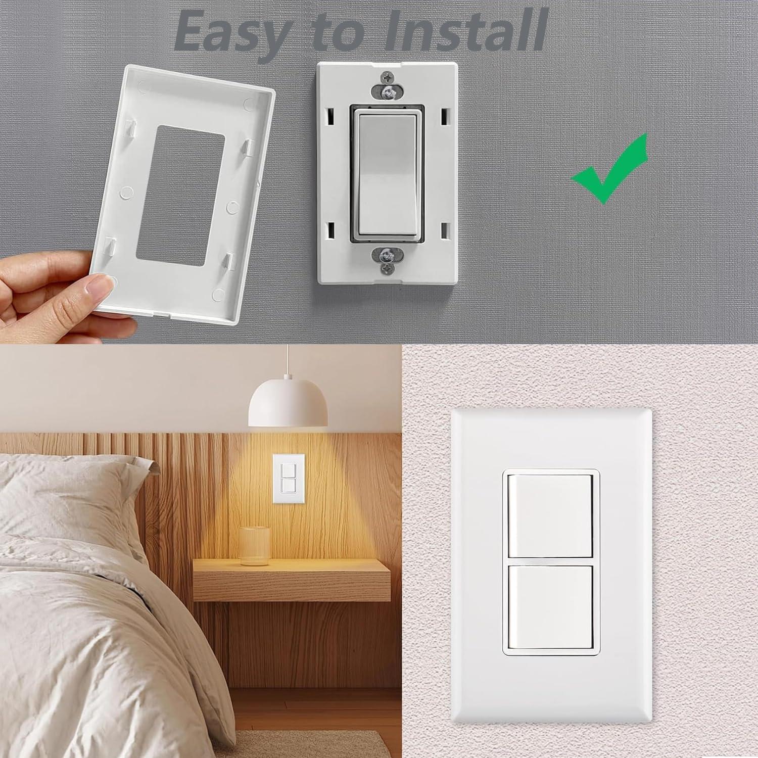 Placa de Pared Sin Tornillos WokHok 1 Gang 2 Piezas Blanco