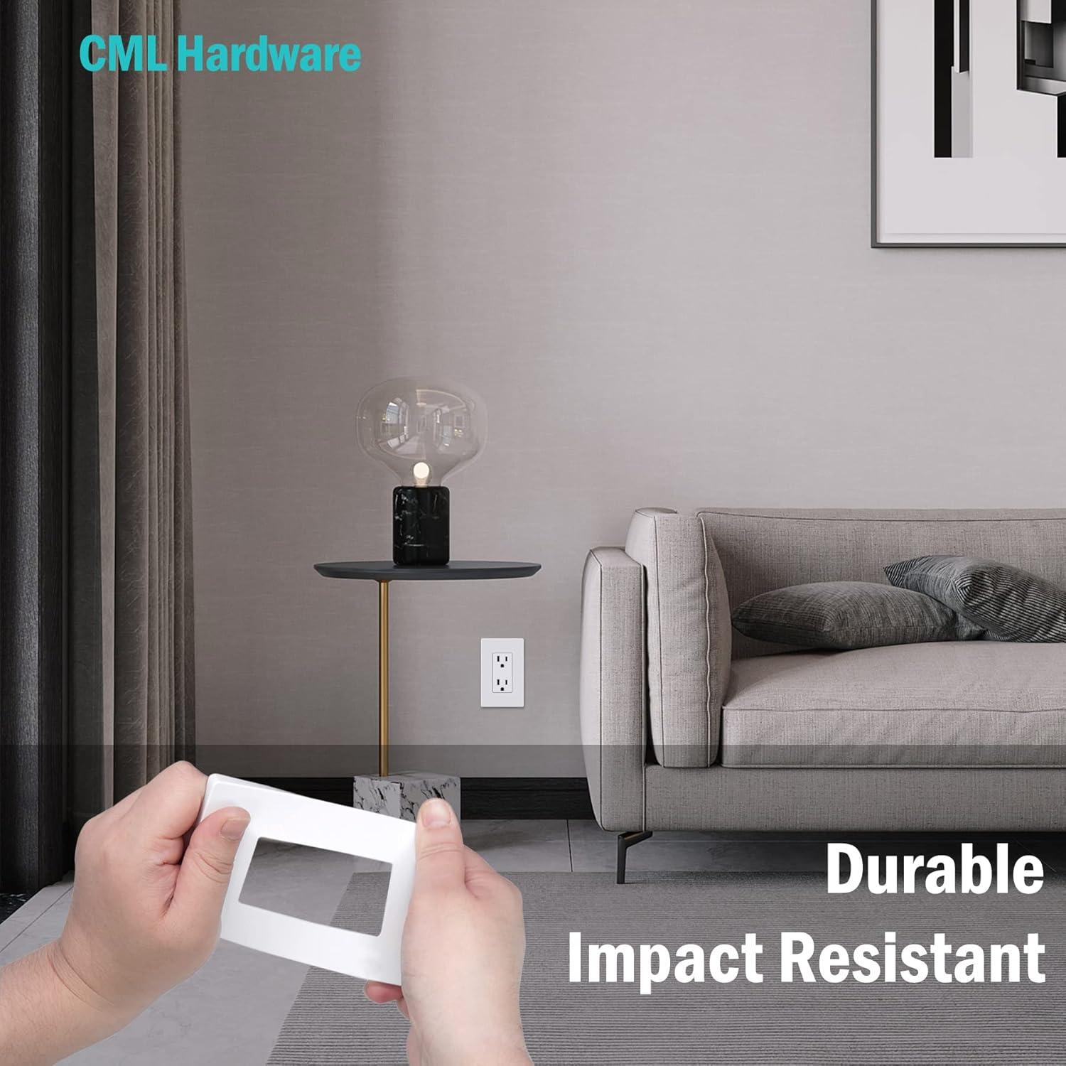 Placas de Pared Sin Tornillos CML 8 Unidades Blanco 7.39x11.88cm