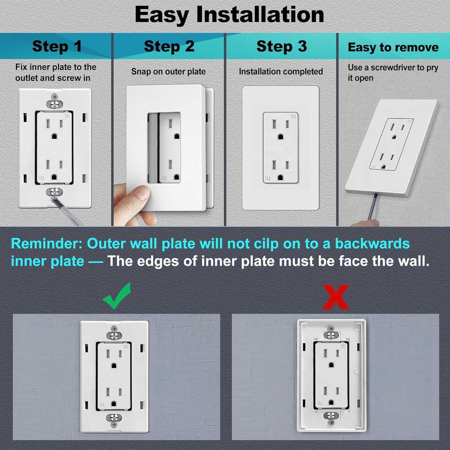 Placas de Pared Sin Tornillos CML 8 Unidades Blanco 7.39x11.88cm