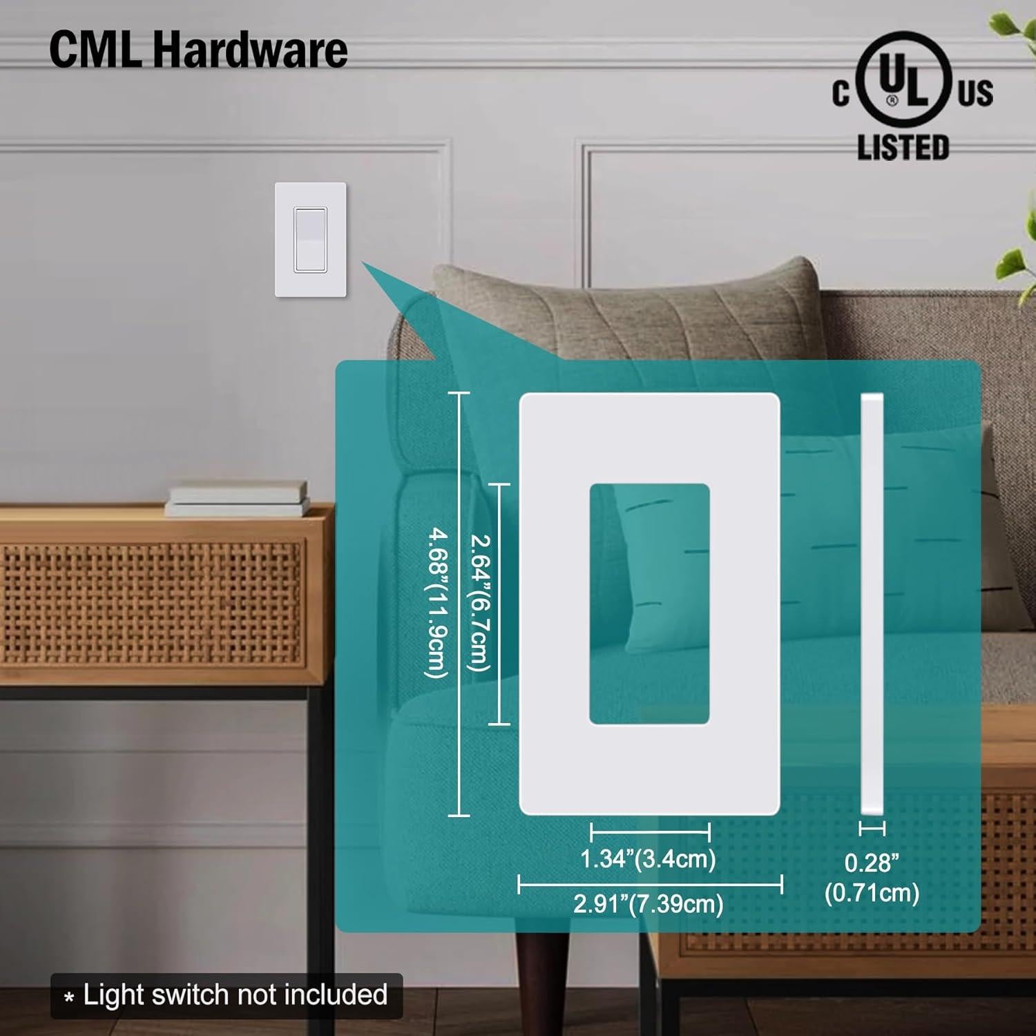 Placas de Pared Sin Tornillos CML 8 Unidades Blanco 7.39x11.88cm