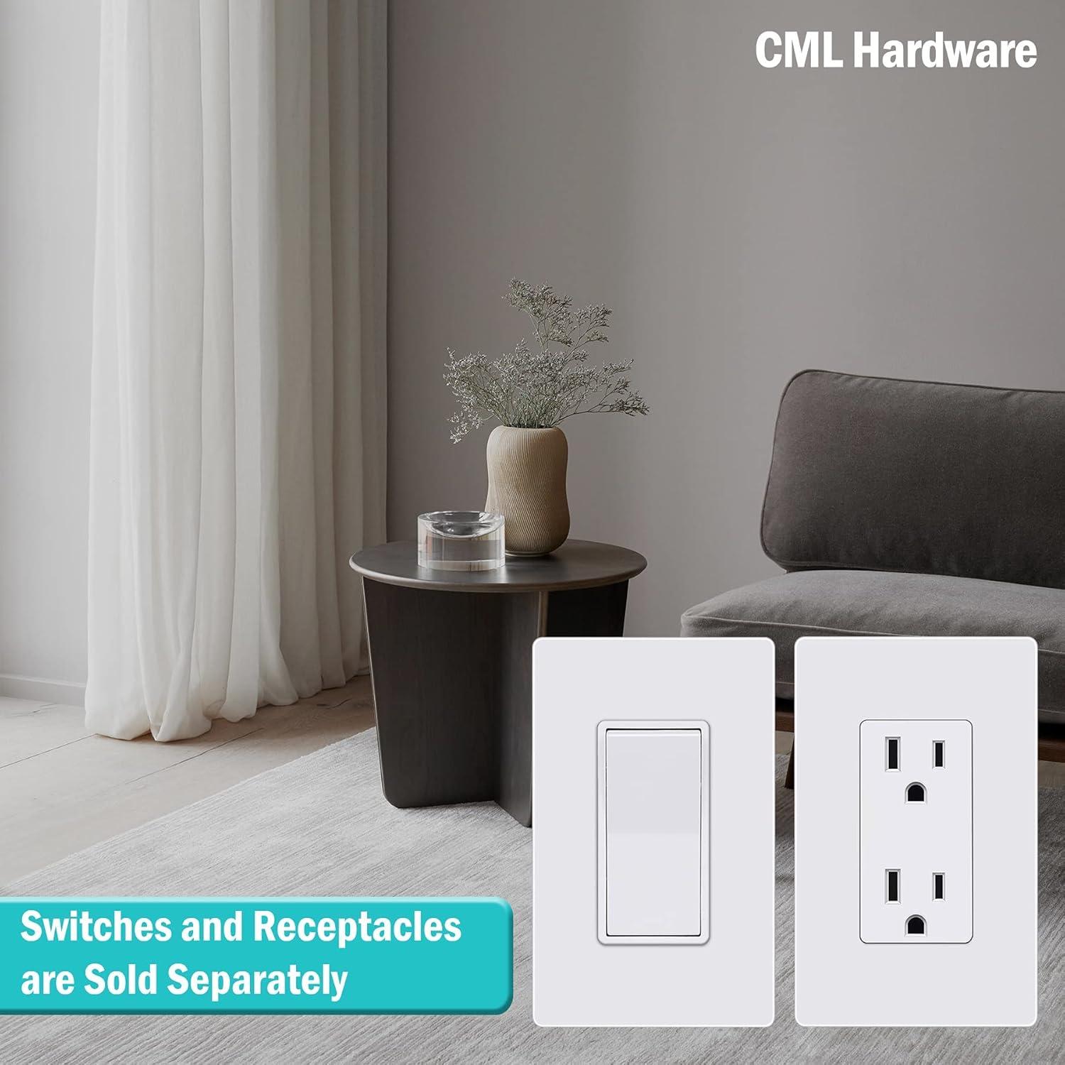 Placas de Pared Sin Tornillos CML 8 Unidades Blanco 7.39x11.88cm