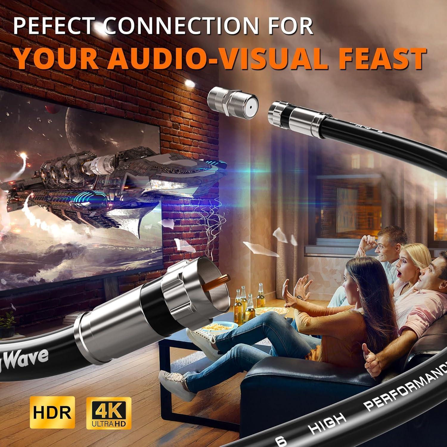 Cable Coaxial RG6 TranSigWave 12.19m - Alta Velocidad y HD