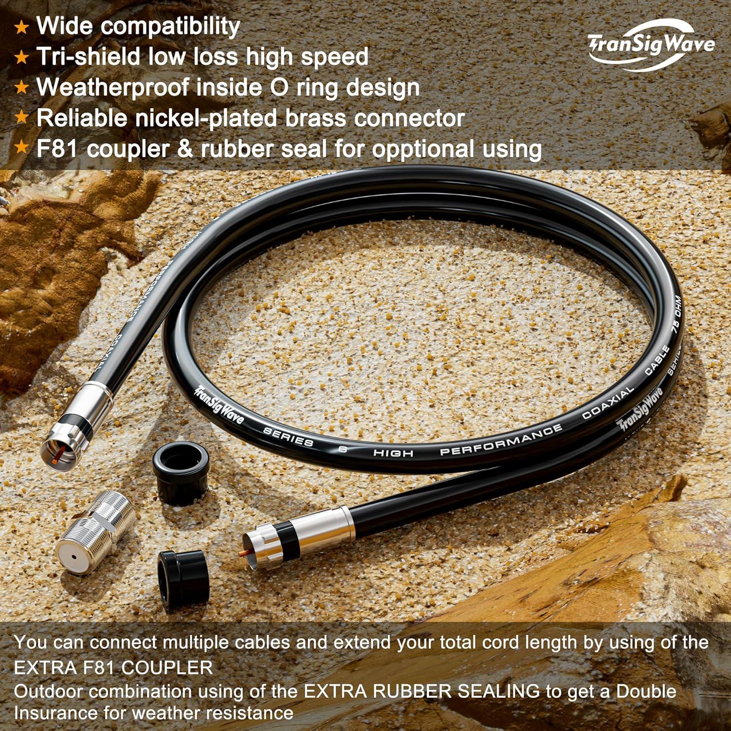 Cable Coaxial RG6 TranSigWave 12.19m - Alta Velocidad y HD
