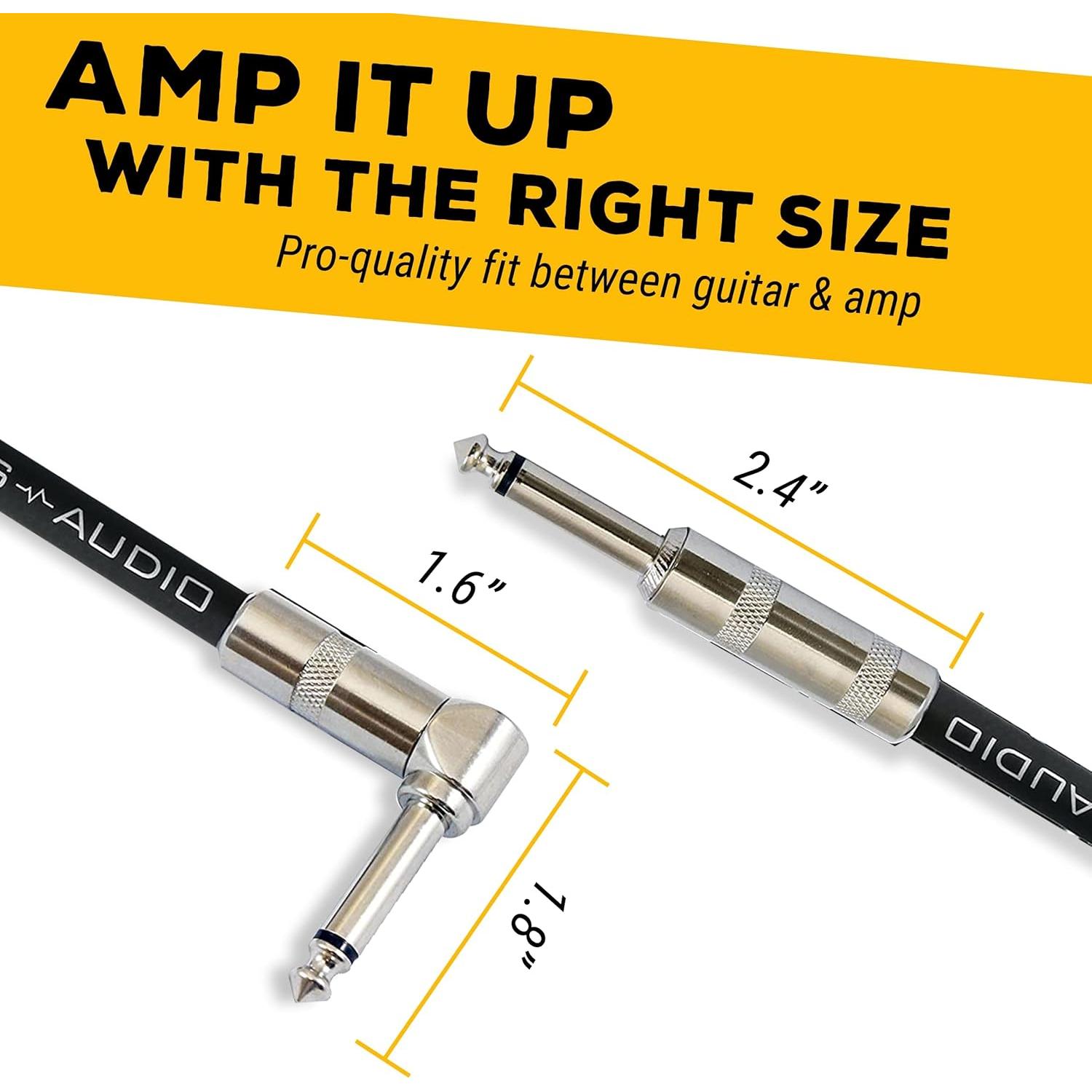 Cable de Instrumento GLS Audio 6.1m Tweed Trenzado Negro/Grey