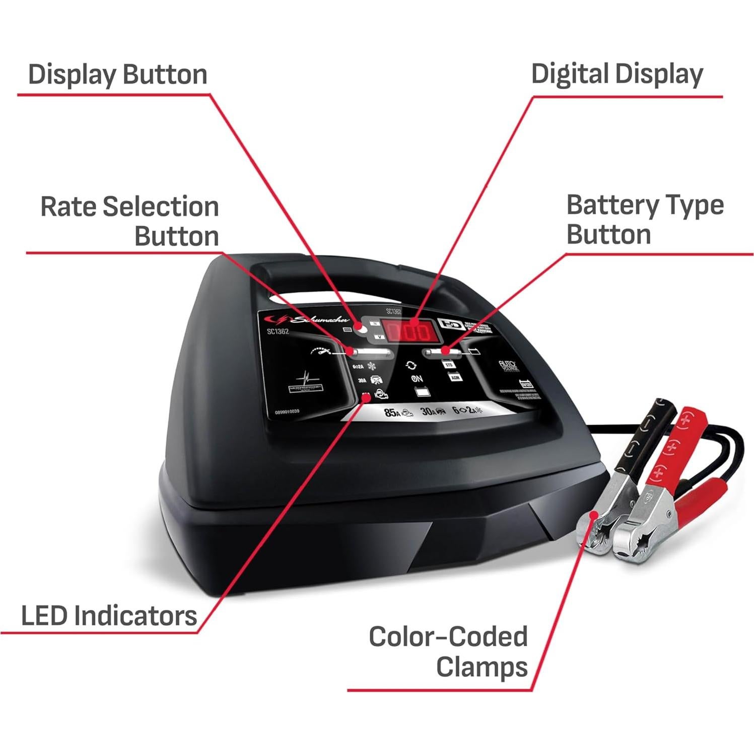 Cargador y Arrancador Schumacher SC1362 85A 6V/12V Automático