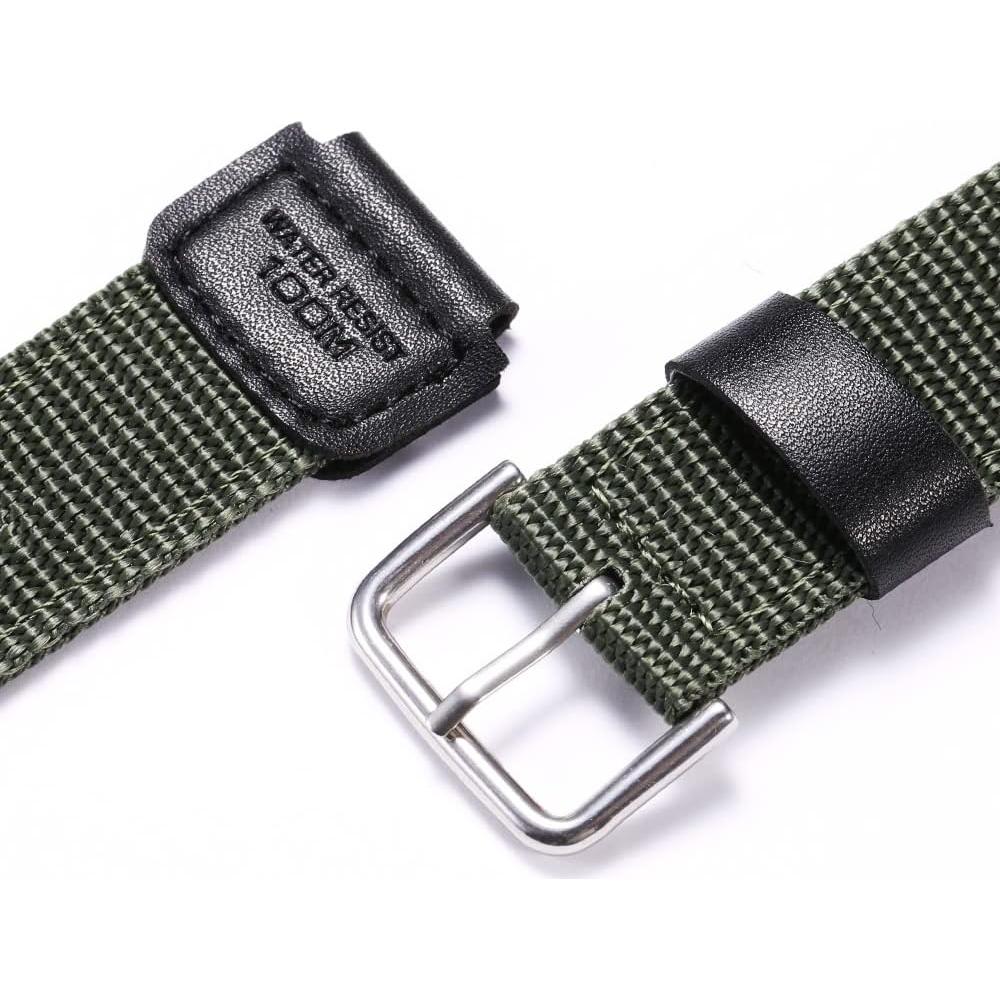 Correa de nylon verde ejército 18mm para reloj Casio AE1200WH