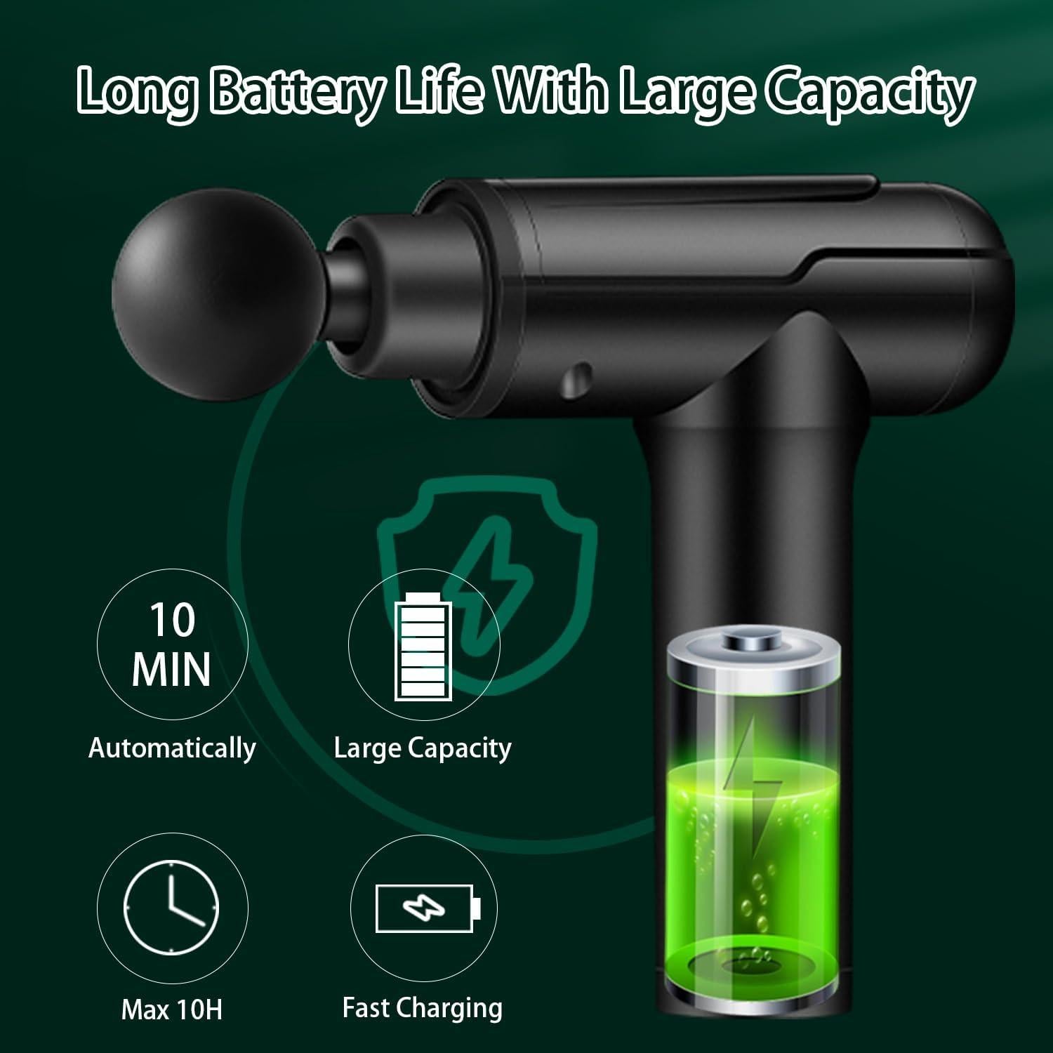 Pistola de Masaje ZEOEZHBI Eléctrica 20x15cm Alivio Muscular