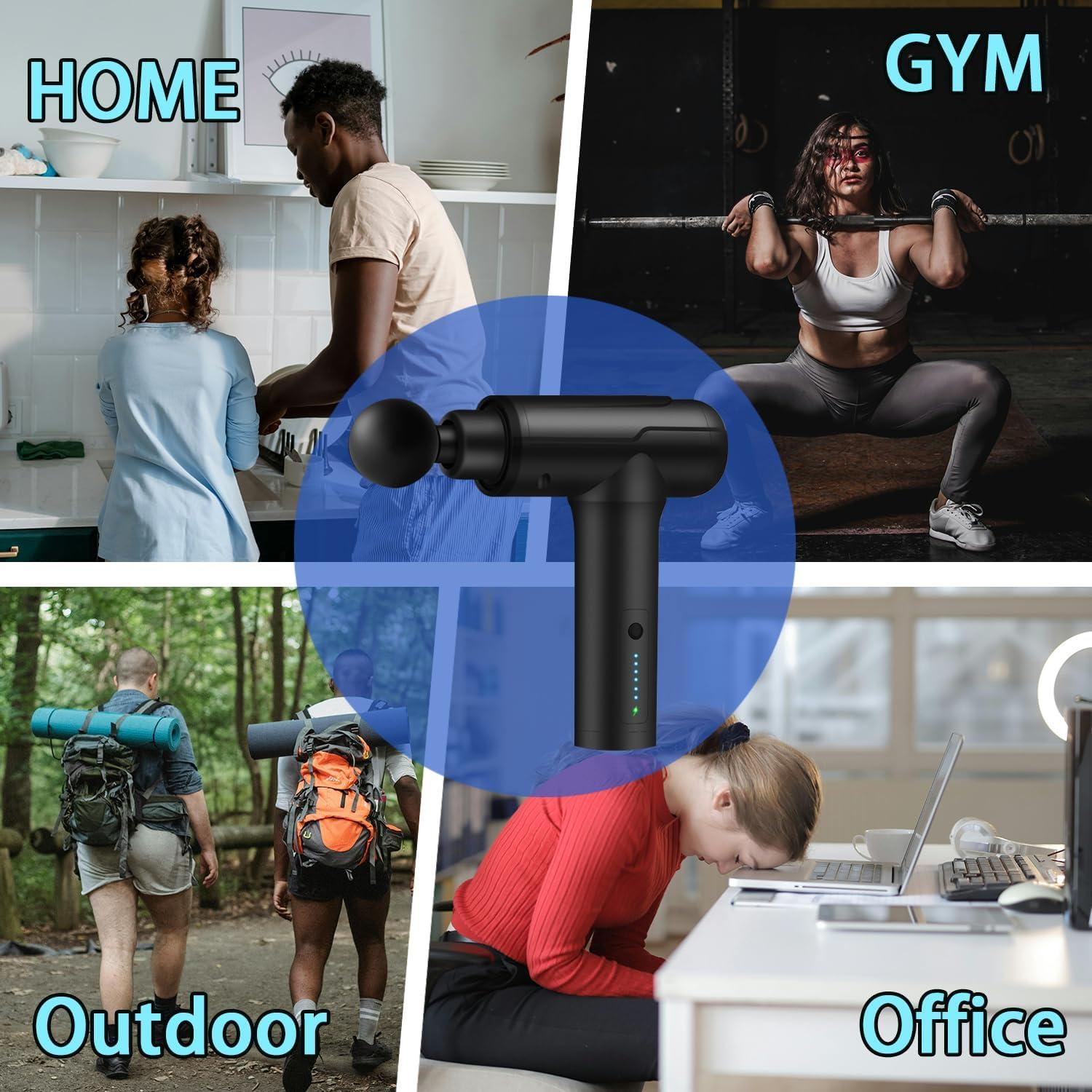 Pistola de Masaje ZEOEZHBI Eléctrica 20x15cm Alivio Muscular