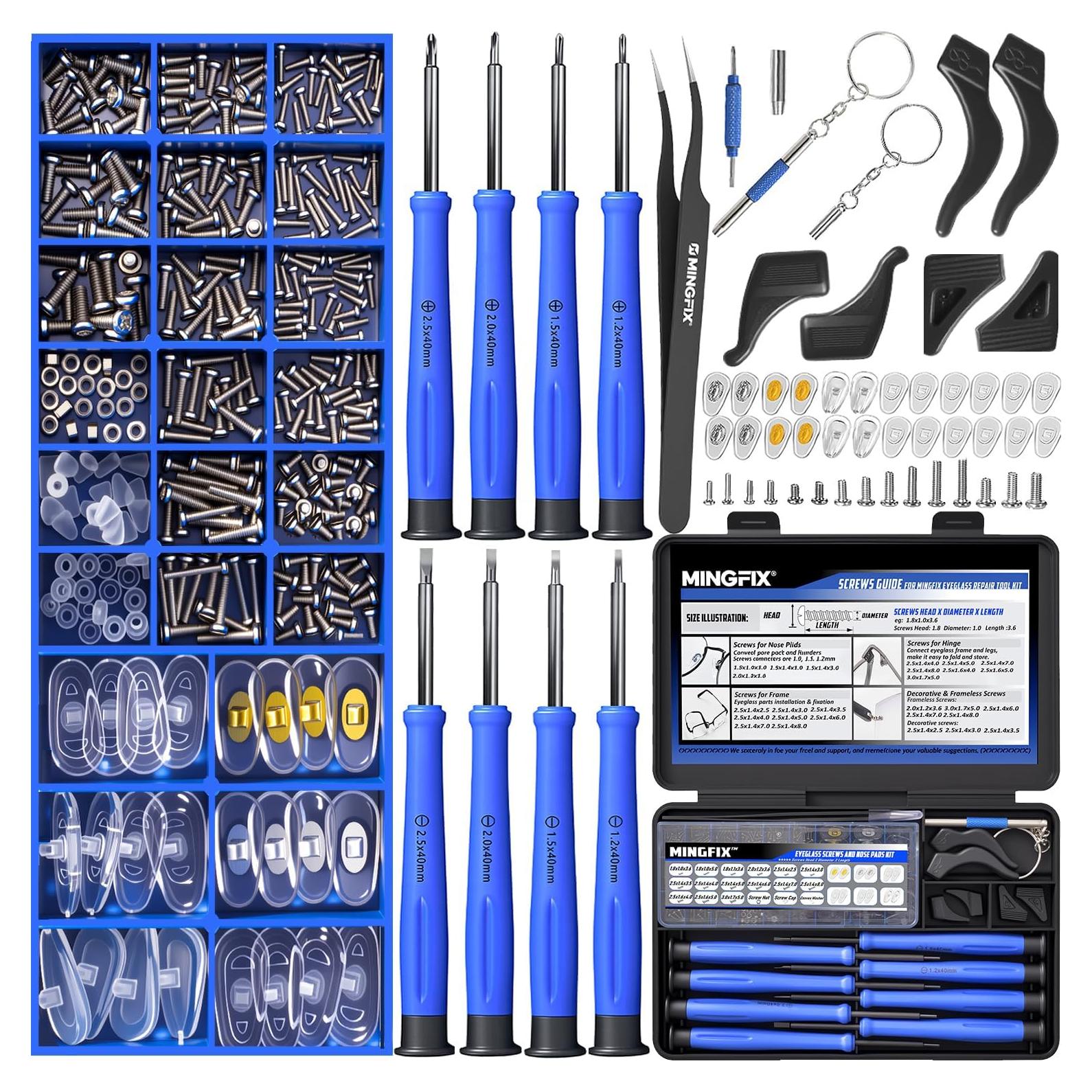 Kit de Reparación de Gafas MINGFIX con 8 Destornilladores y Estuche