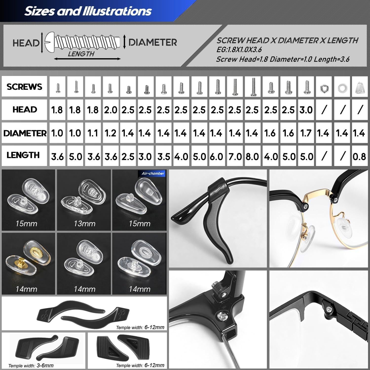 Kit de Reparación de Gafas MINGFIX con 8 Destornilladores y Estuche