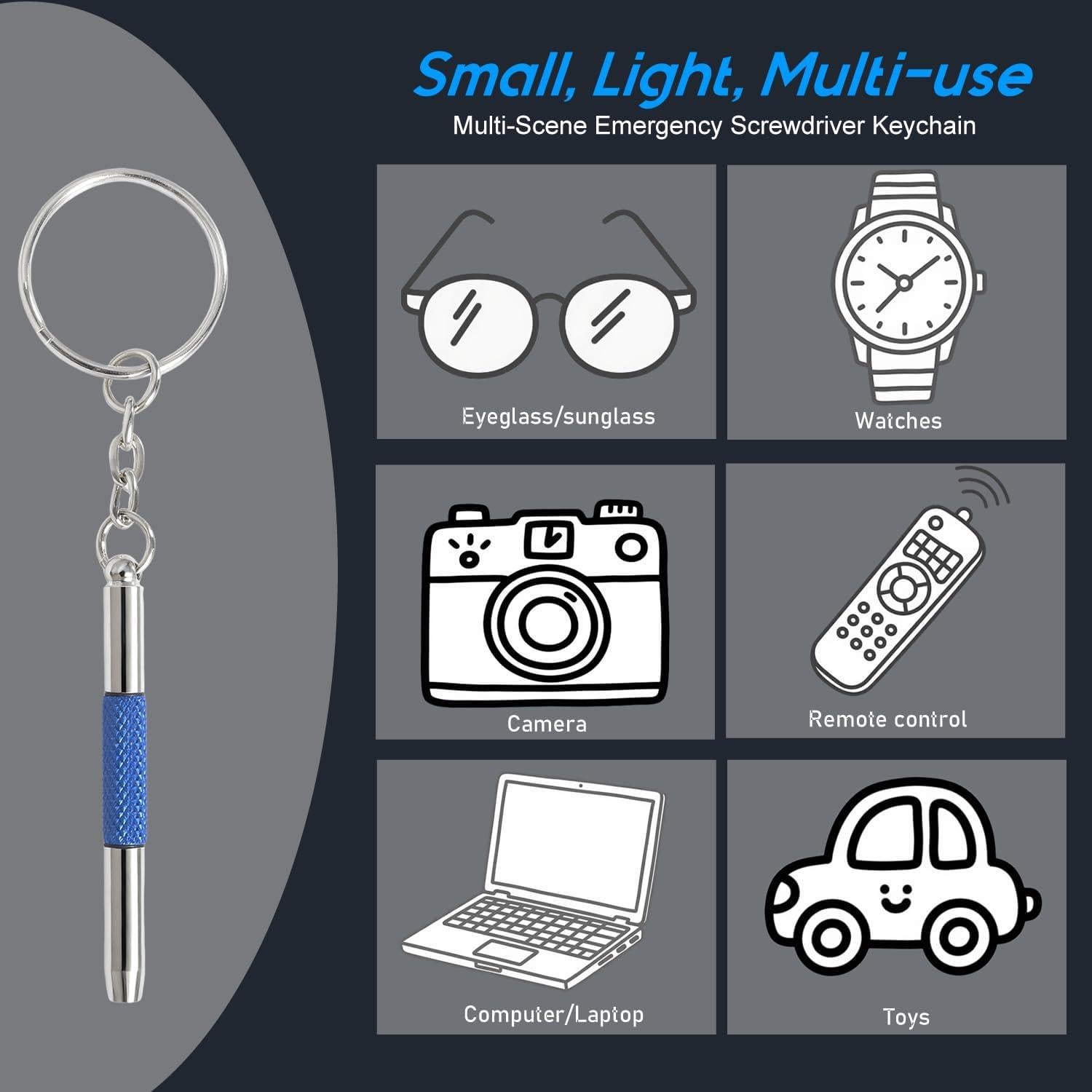 Kit de Reparación de Gafas MINGFIX con 8 Destornilladores y Estuche