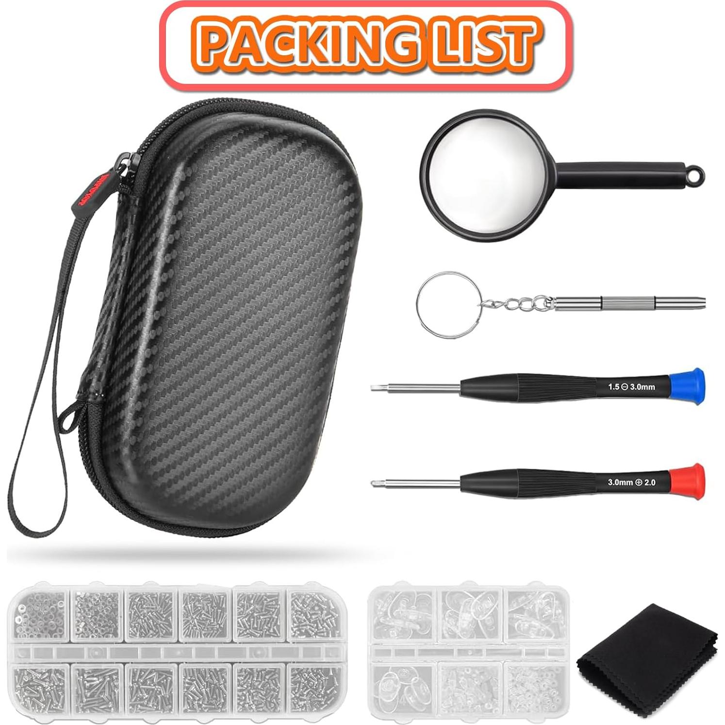 Kit de Reparación de Gafas NIFUYOP con Estuche y Herramientas