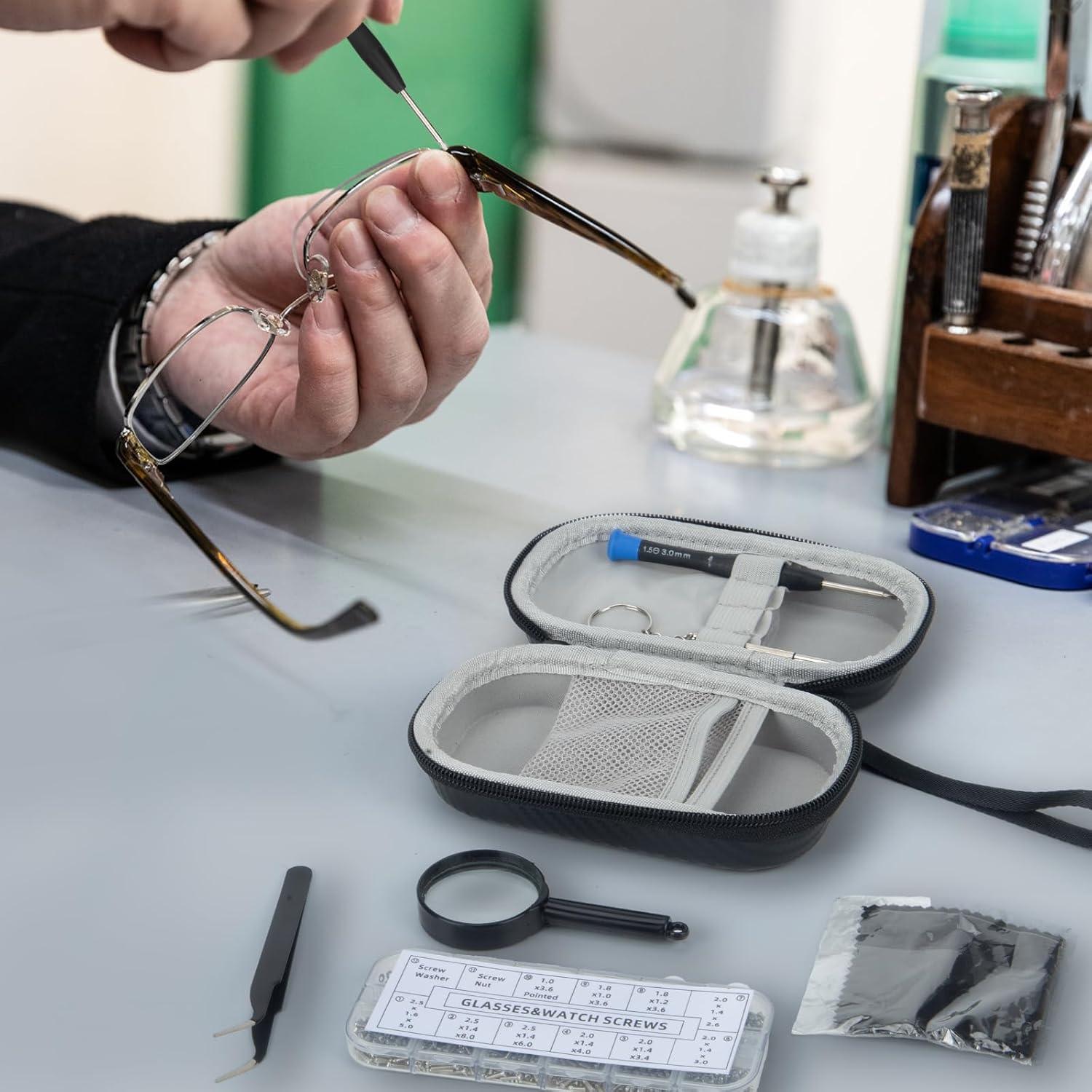 Kit de Reparación de Gafas NIFUYOP con Estuche y Herramientas