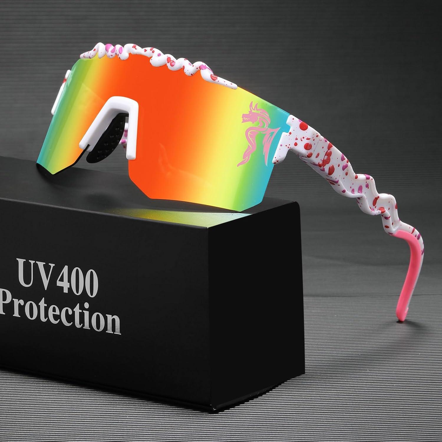 RICONE Two Sizes Cycling Sunglasses Polarized UV400 for Adults Youth Boys Girls Men Women Baseball Sports Glasses Outdoor