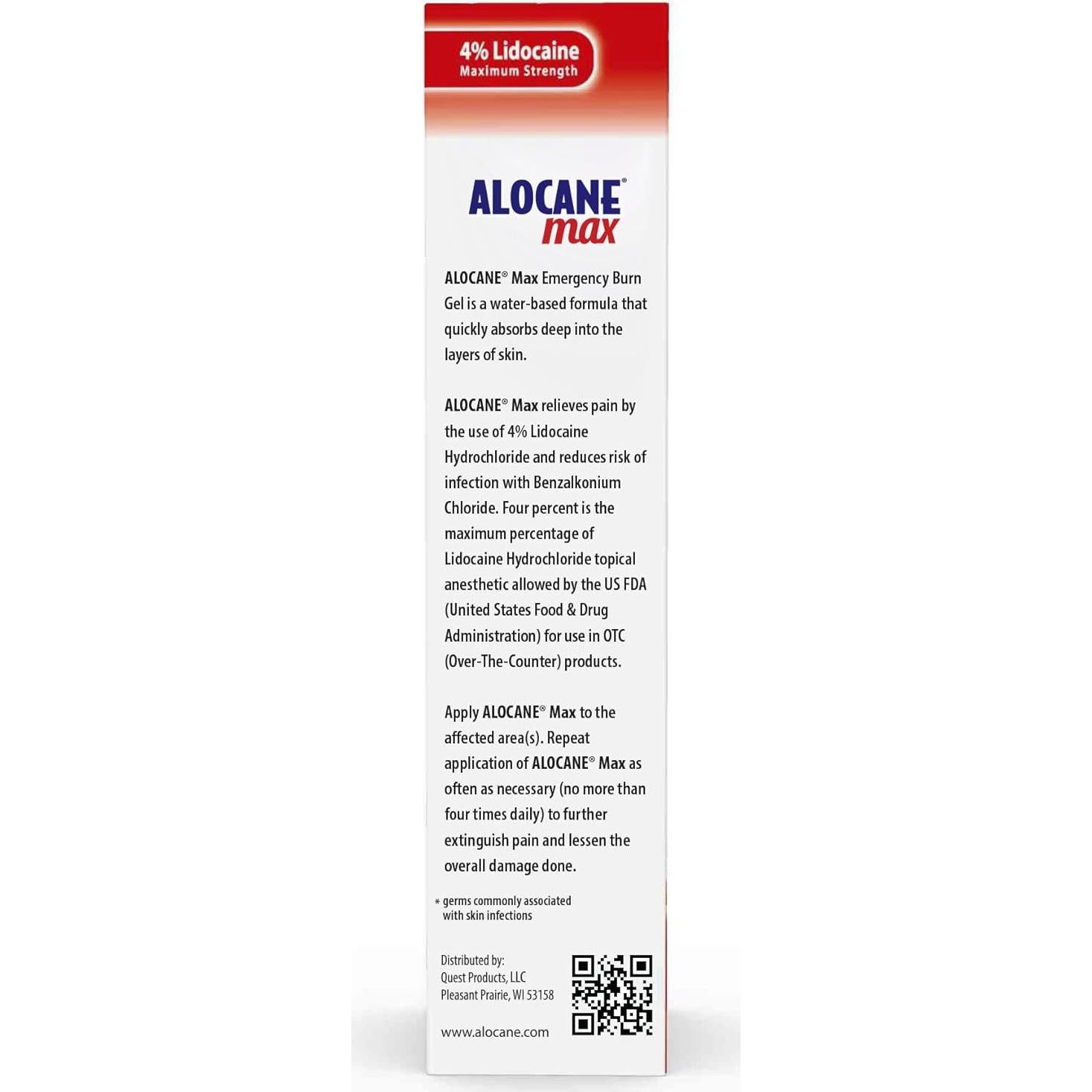 Alocane Gel de Quemaduras 118 ml - 4% Lidocaína Alivio Rápido