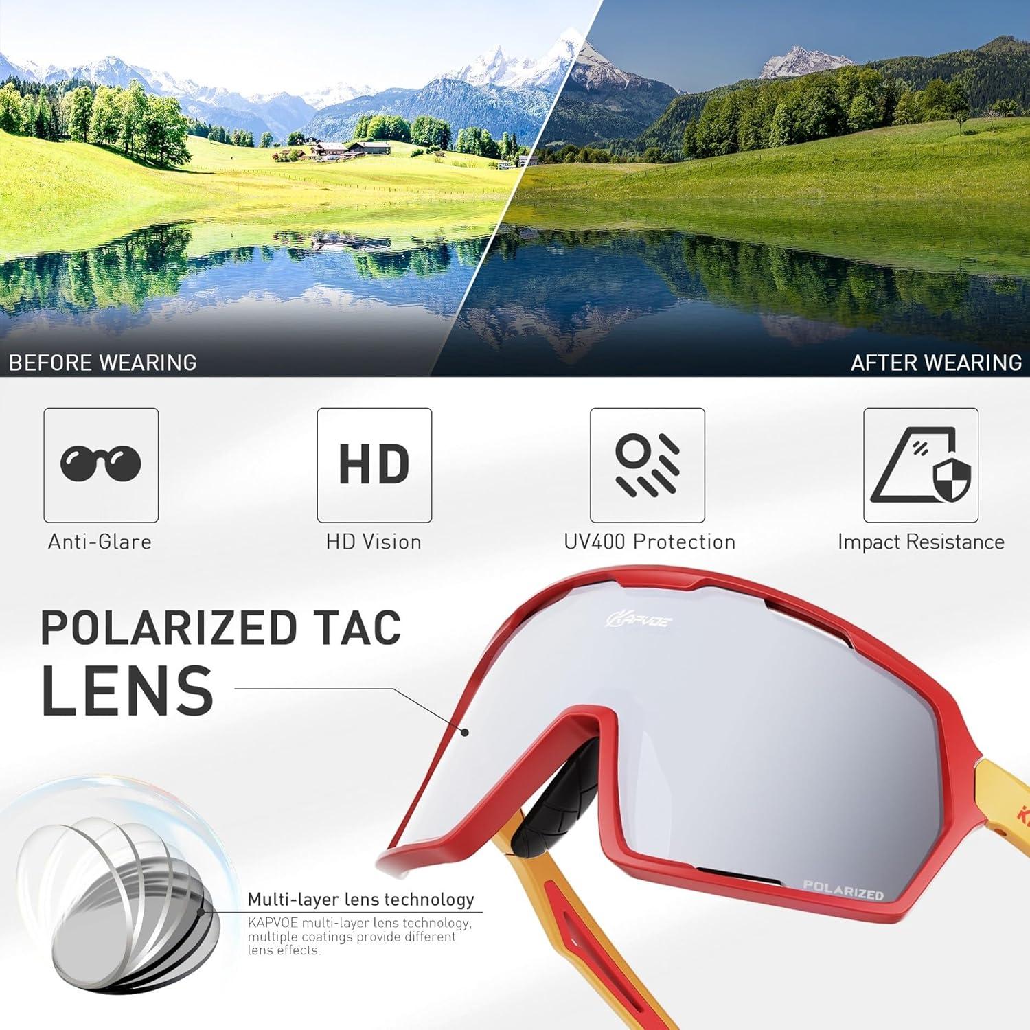 Gafas de Ciclismo KAPVOE K160 Polarizadas UV400 Unisex