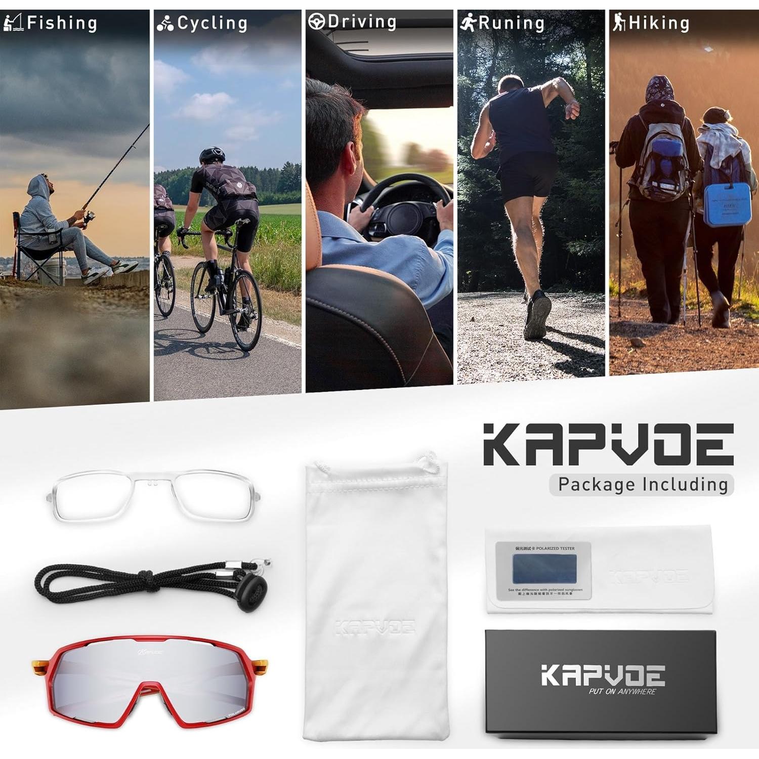 Gafas de Ciclismo KAPVOE K160 Polarizadas UV400 Unisex