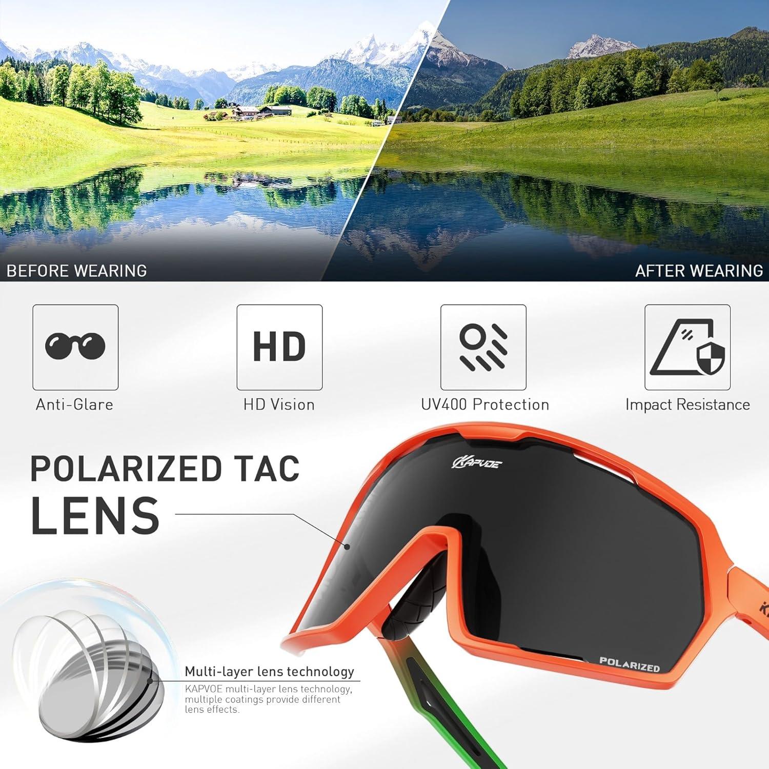 Gafas de Ciclismo KAPVOE K160 Polarizadas UV400 Unisex