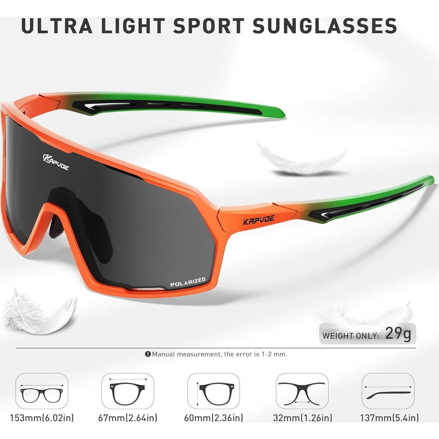 Gafas de Ciclismo KAPVOE K160 Polarizadas UV400 Unisex
