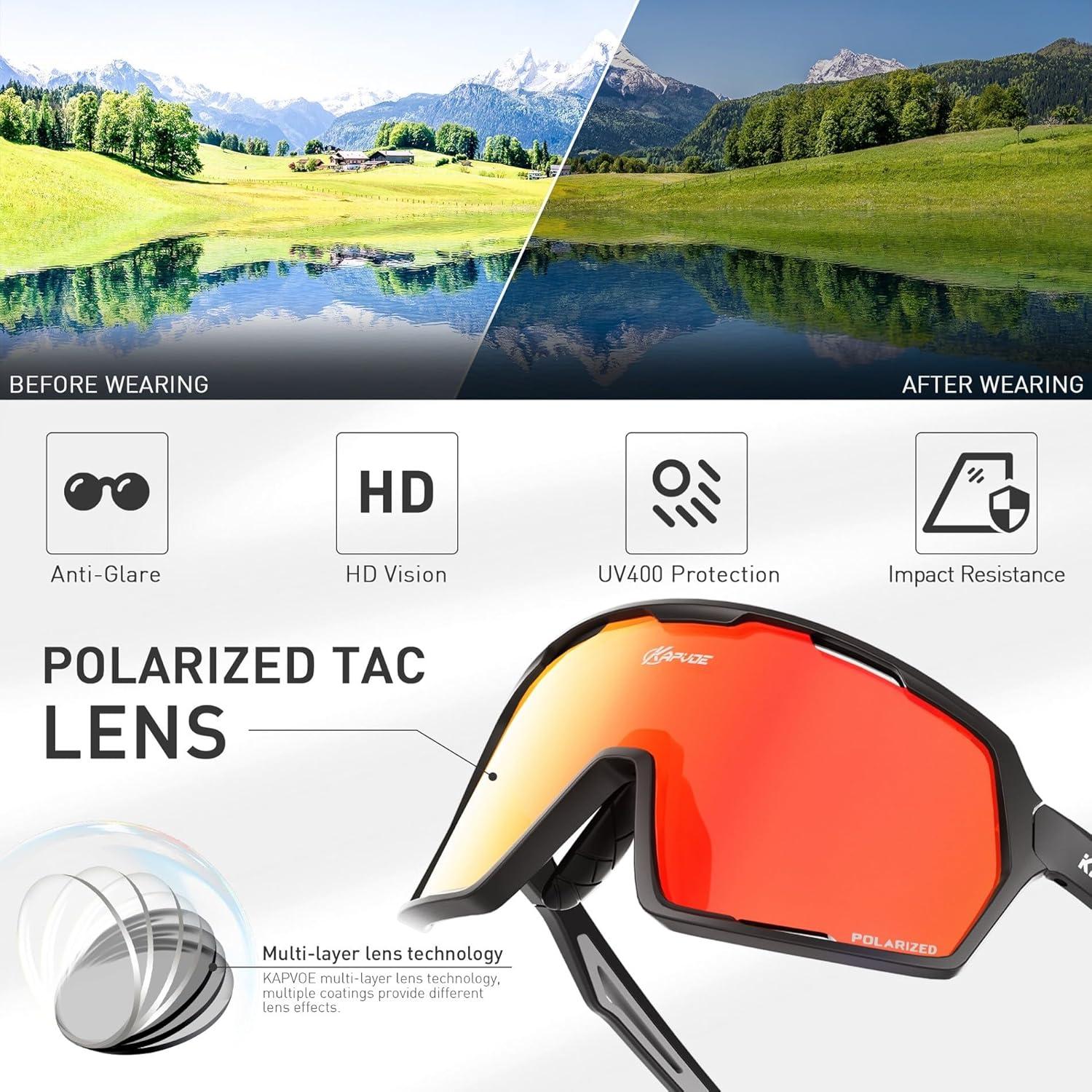 Gafas de Ciclismo KAPVOE K160 Polarizadas UV400 Unisex