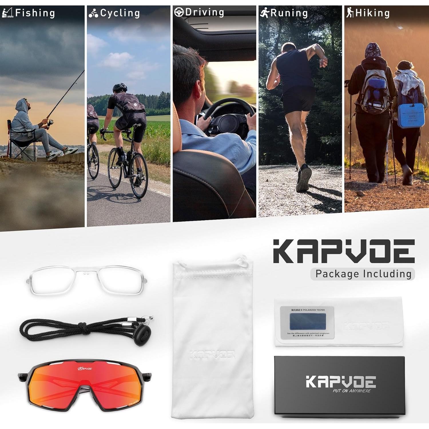 Gafas de Ciclismo KAPVOE K160 Polarizadas UV400 Unisex