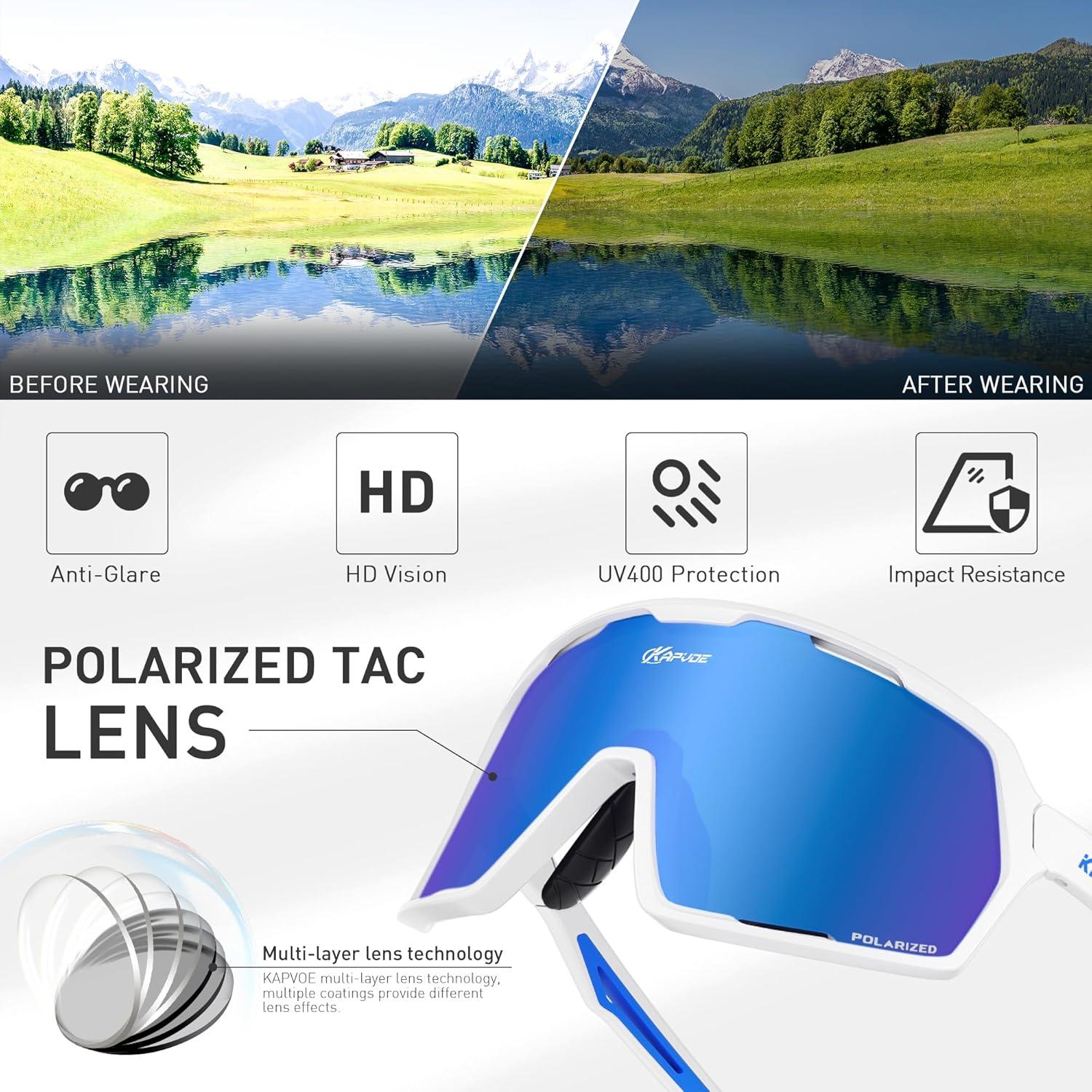 Gafas de Ciclismo KAPVOE K160 Polarizadas UV400 Unisex