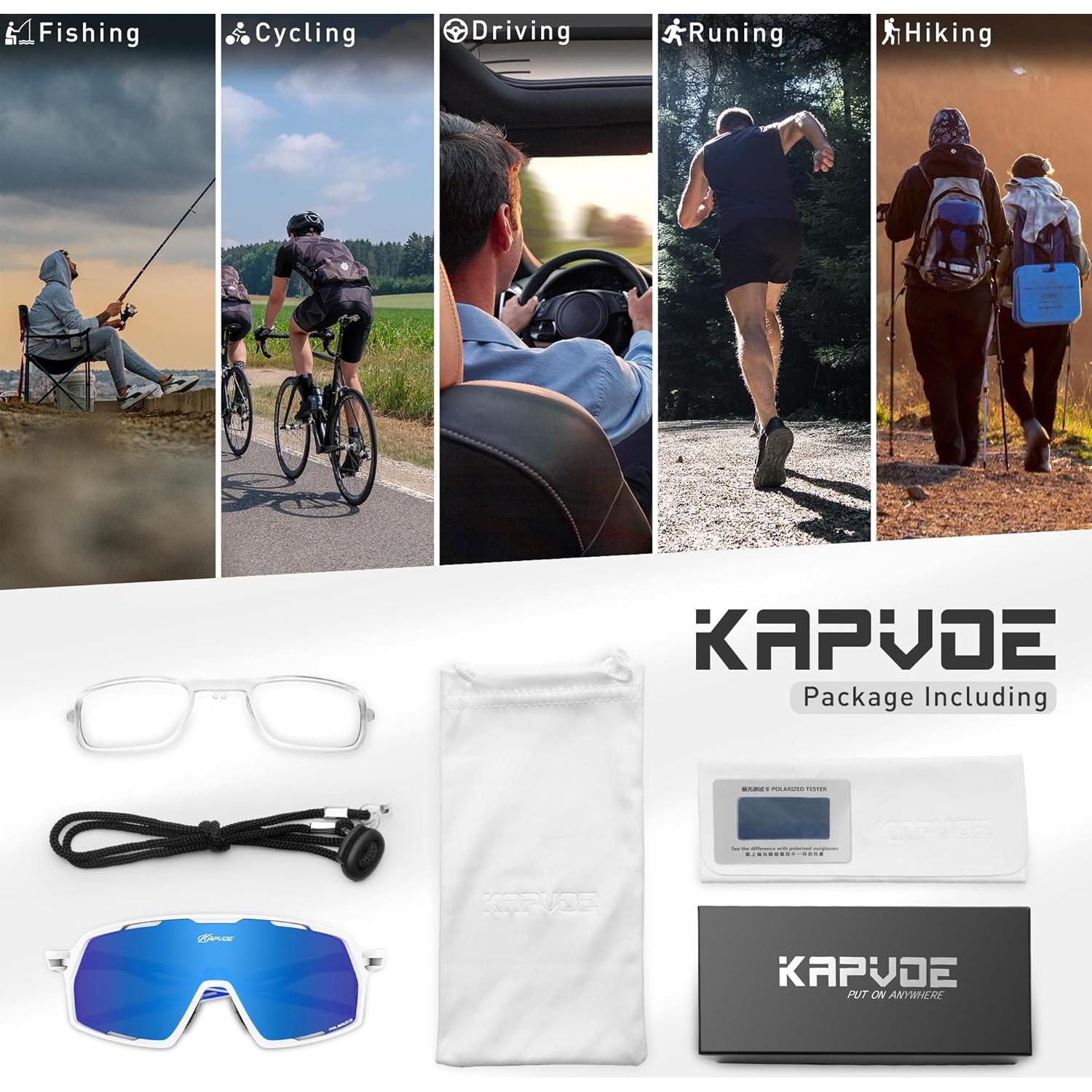 Gafas de Ciclismo KAPVOE K160 Polarizadas UV400 Unisex