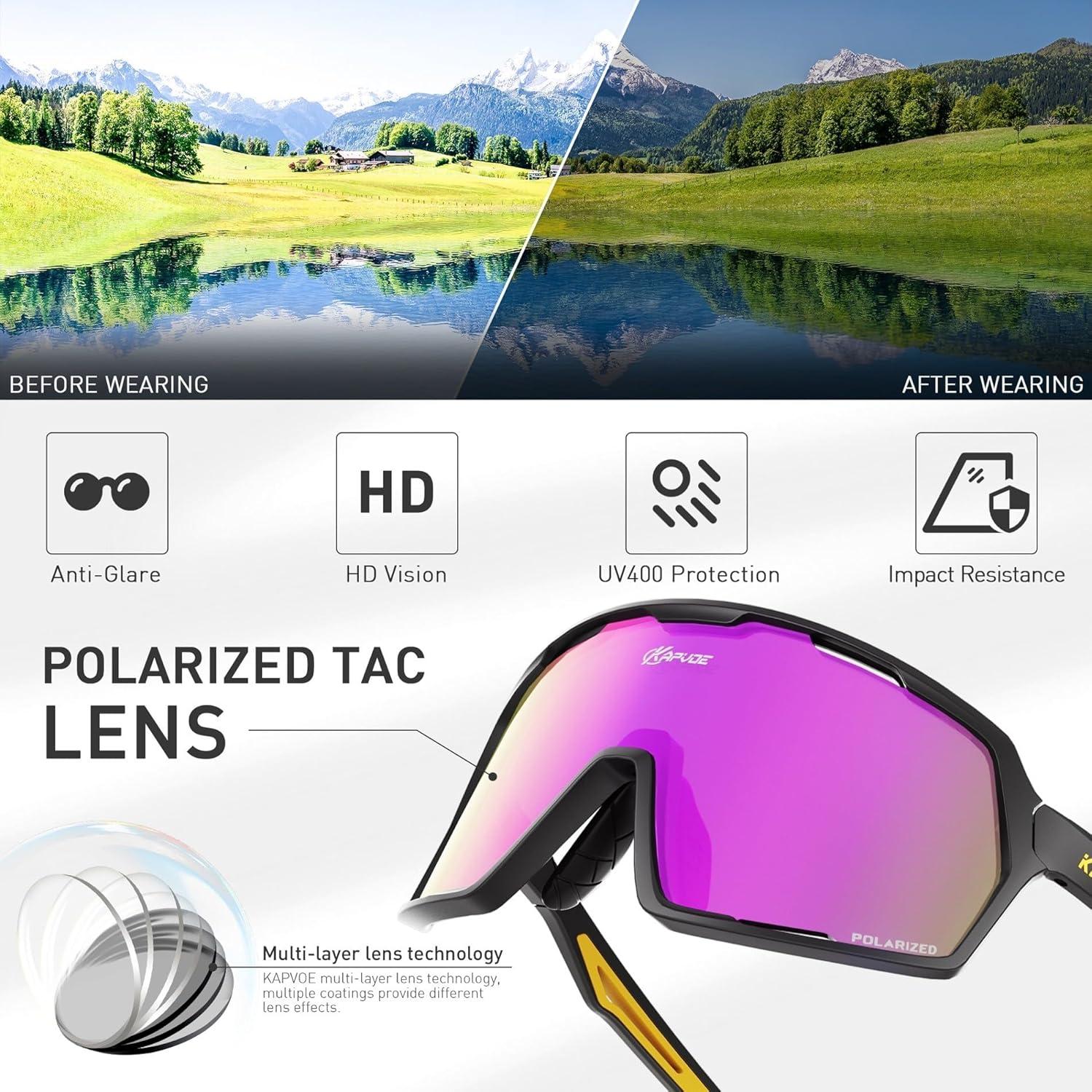 Gafas de Ciclismo KAPVOE K160 Polarizadas UV400 Unisex