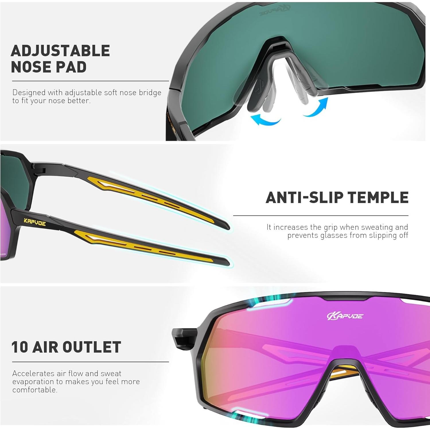 Gafas de Ciclismo KAPVOE K160 Polarizadas UV400 Unisex