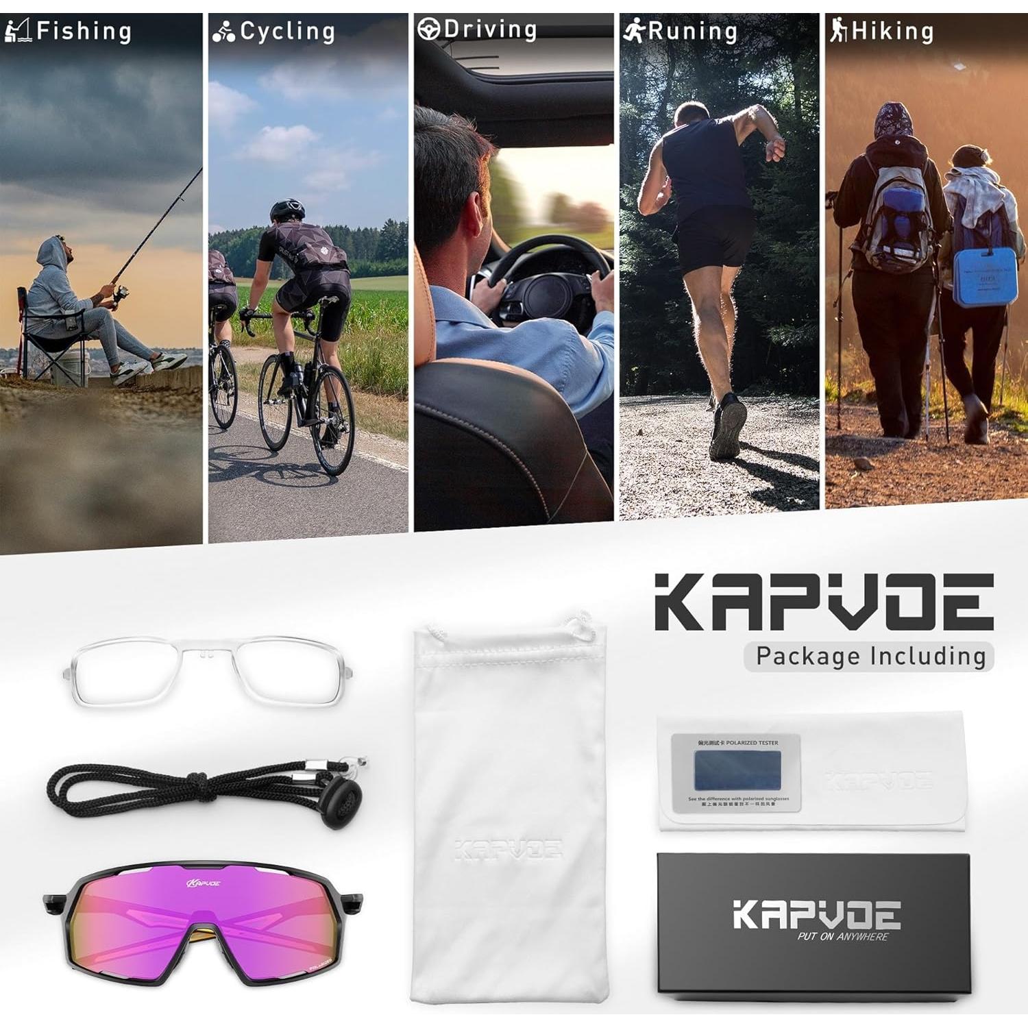 Gafas de Ciclismo KAPVOE K160 Polarizadas UV400 Unisex