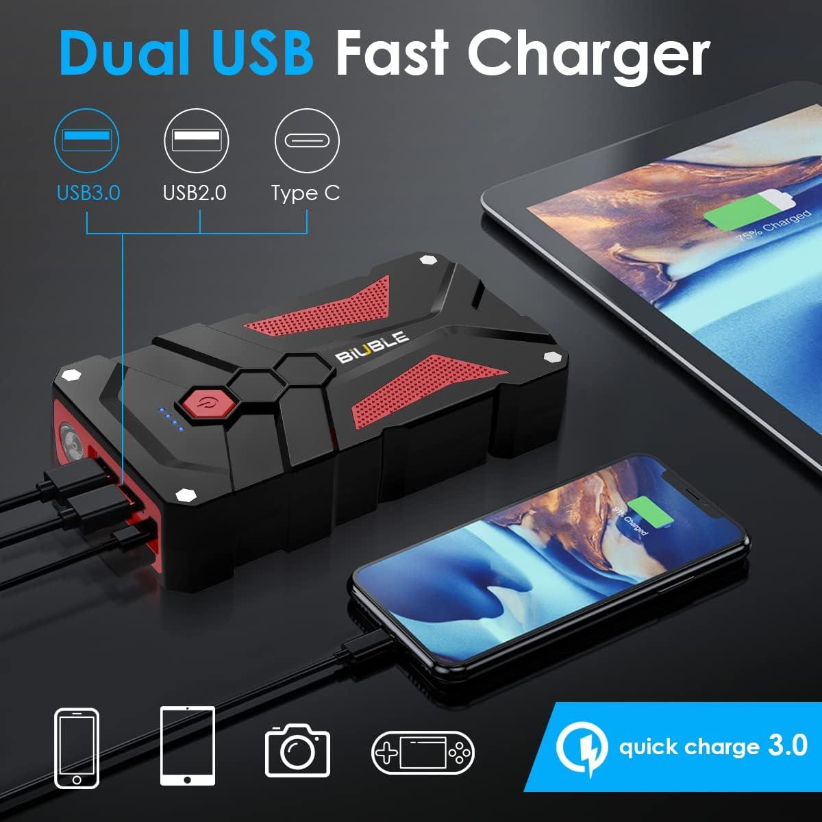 Arrancador de Salto BIUBLE JS003 5000A 21800mAh USB 3.0