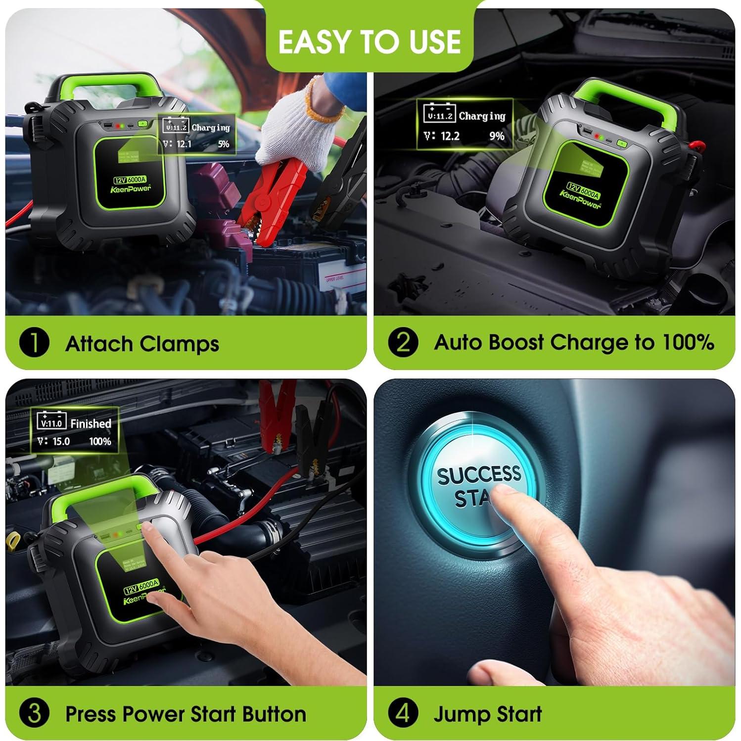 Arrancador de Salto KeenPower SC6000G PRO 6000A Sin Batería