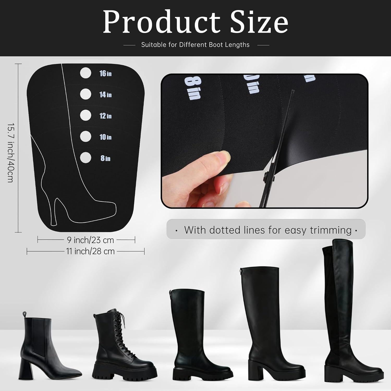 Insertos para Botas Apoway - Soporte Alto Reutilizable Negro