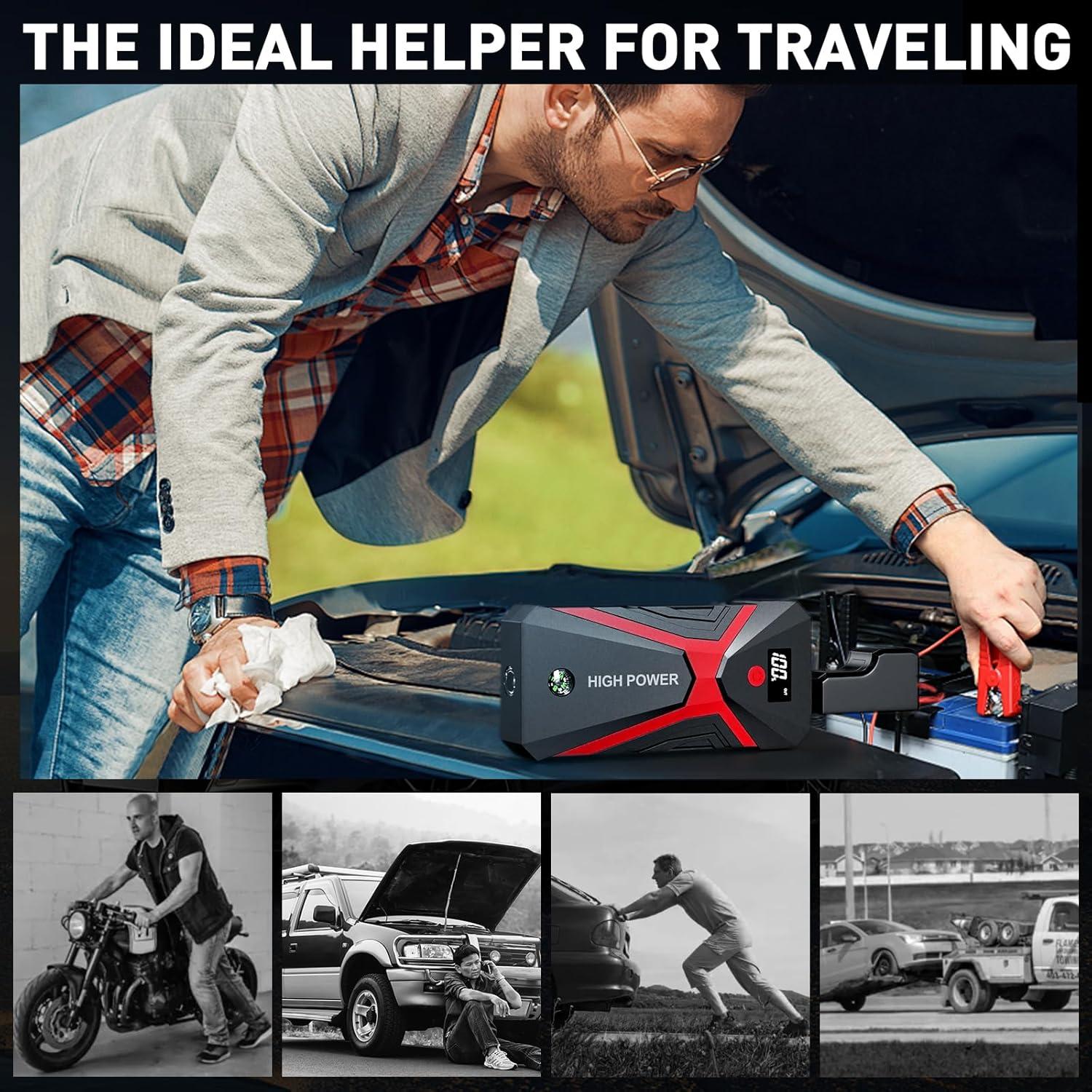 Arrancador de Batería Portátil NHOWIN F07 1600A con Linterna