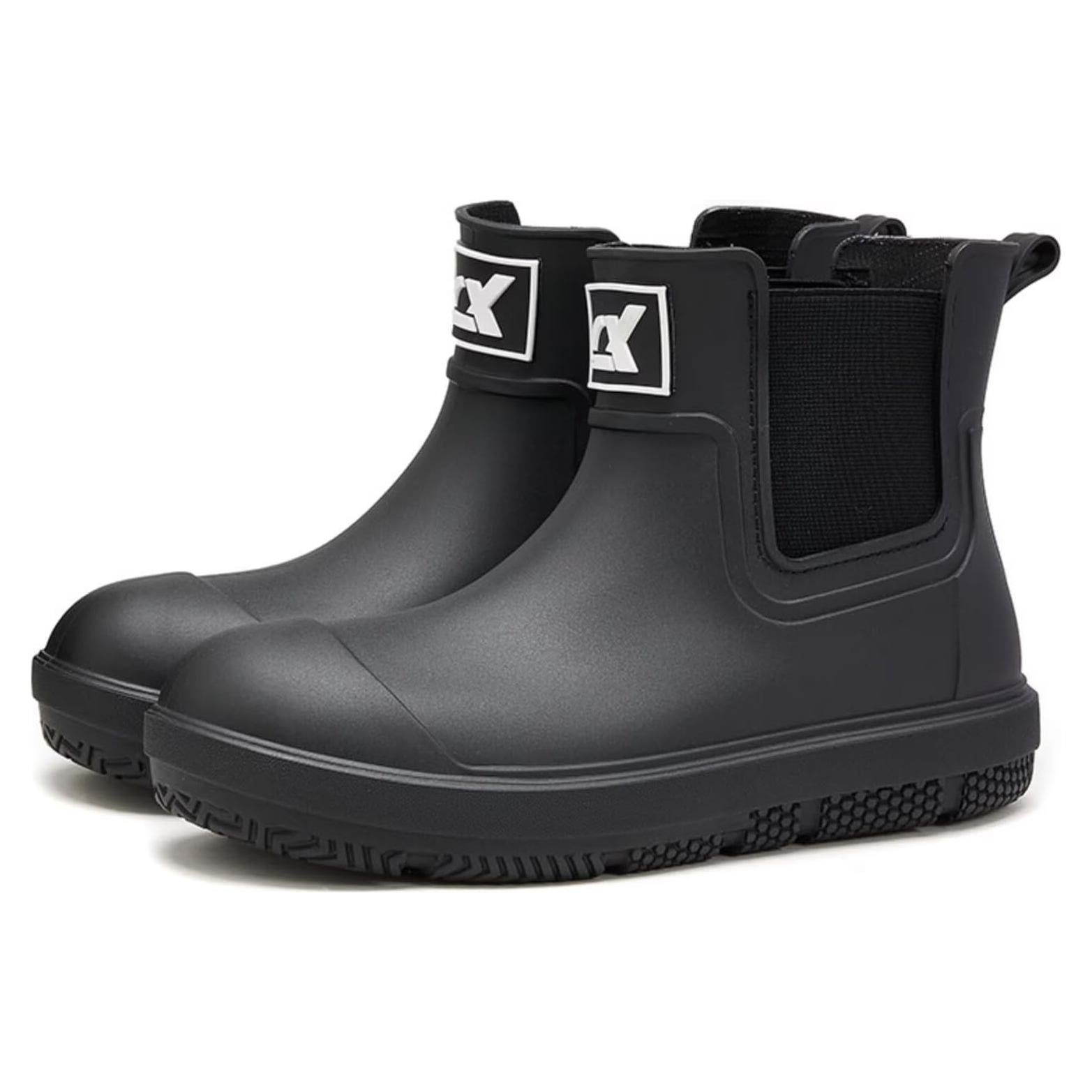 Botas de Lluvia Cortas Impermeables para Hombres y Mujeres - Negro