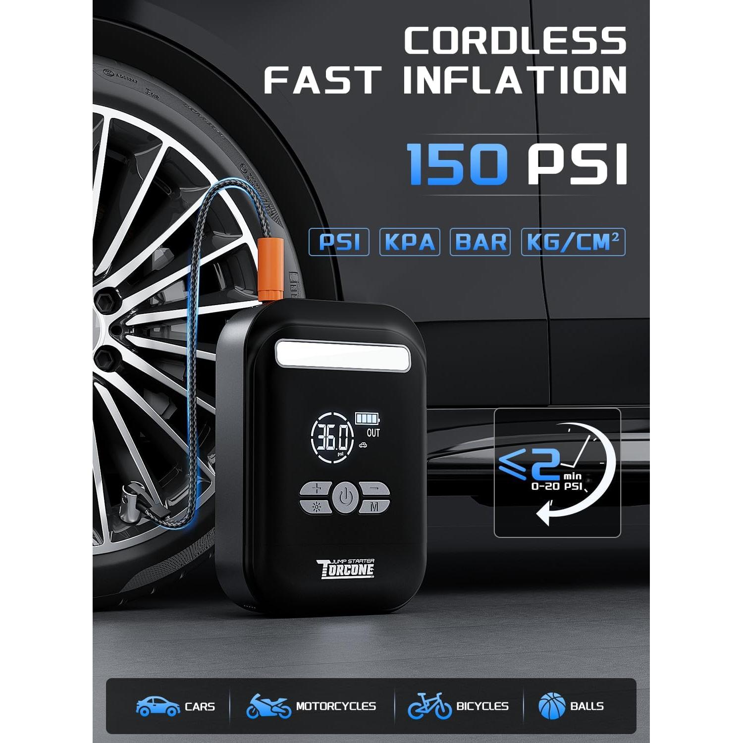 Arrancador de Batería TORCONE SJ-50 con Compresor 6000A