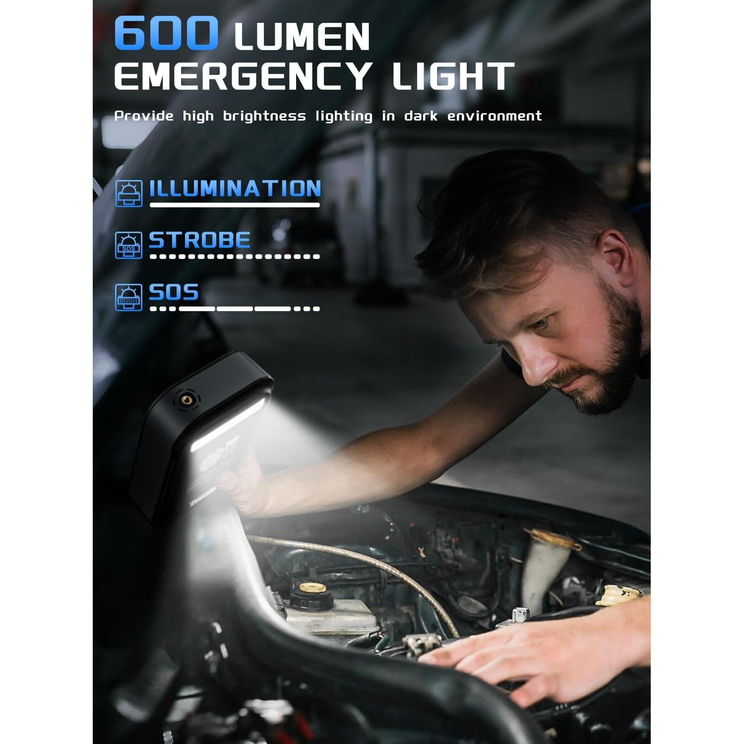 Arrancador de Batería TORCONE SJ-50 con Compresor 6000A